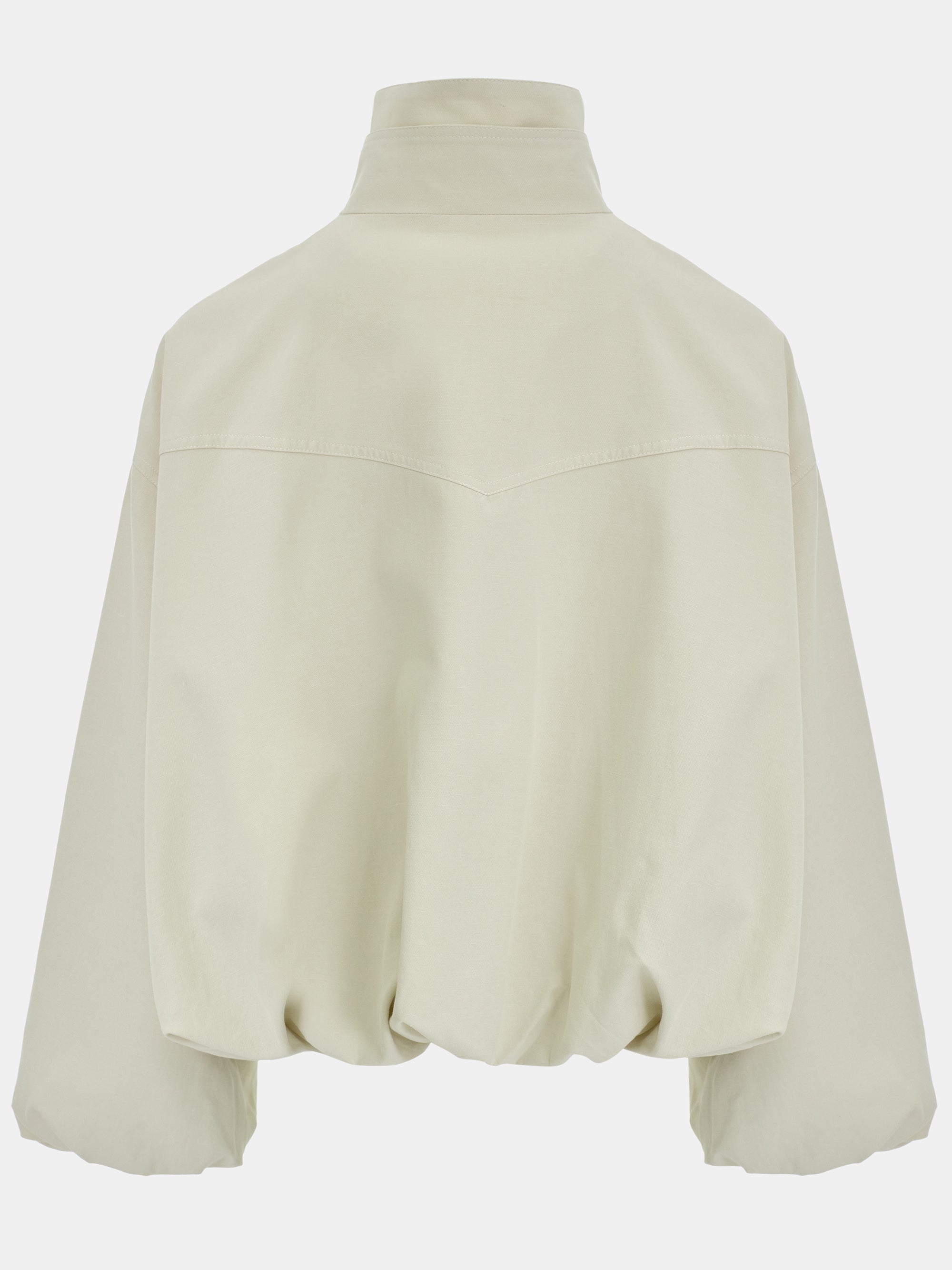 Ezra Double Collar Balloon Jacket, Beige