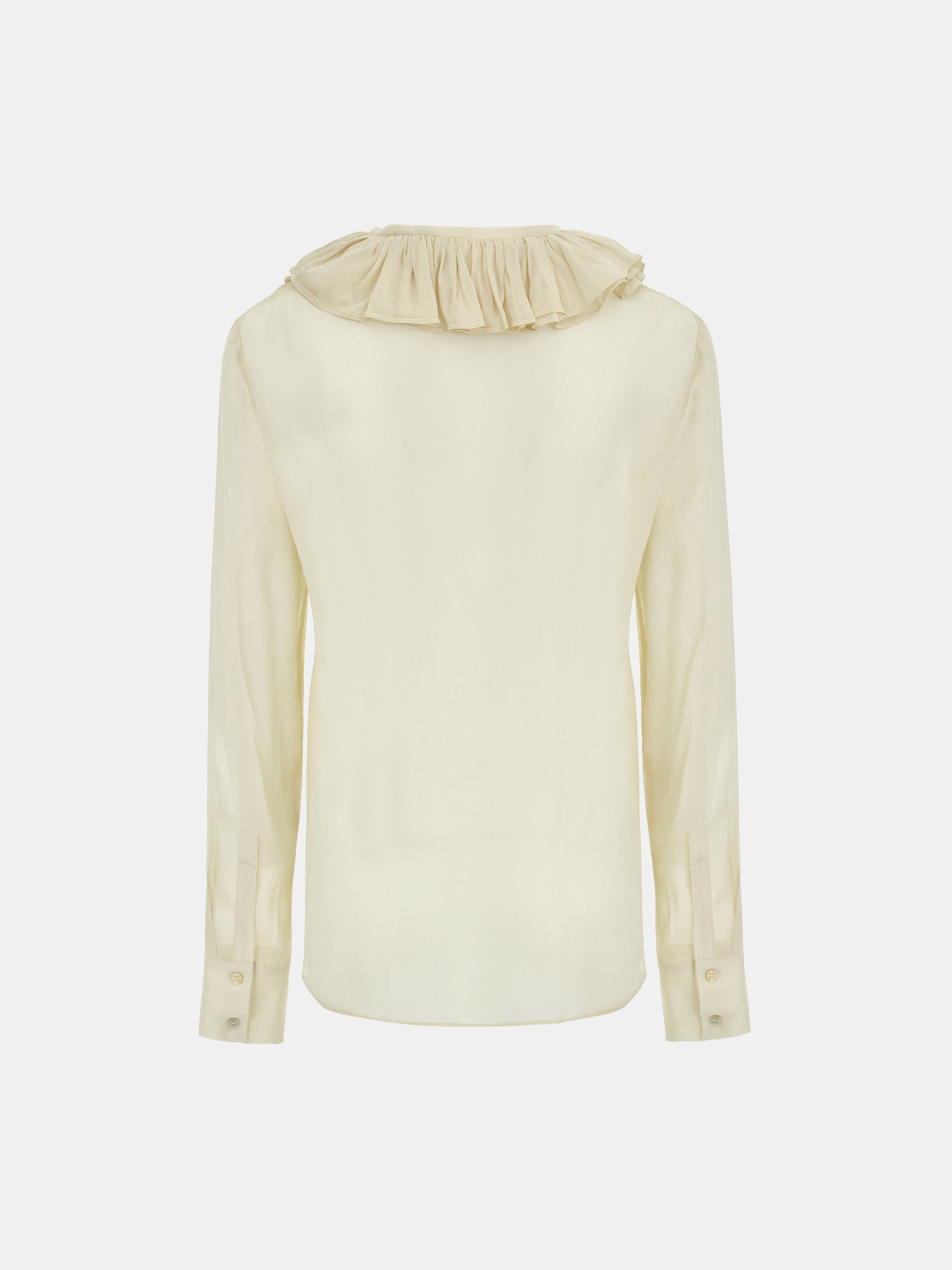Frill-Collar Blouse, Beige