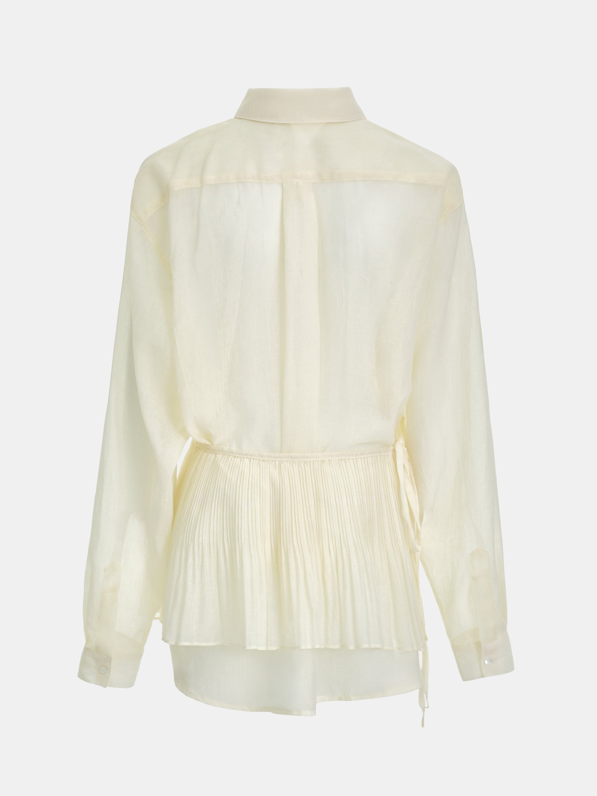 Pleated Panel Shirt, Ivory