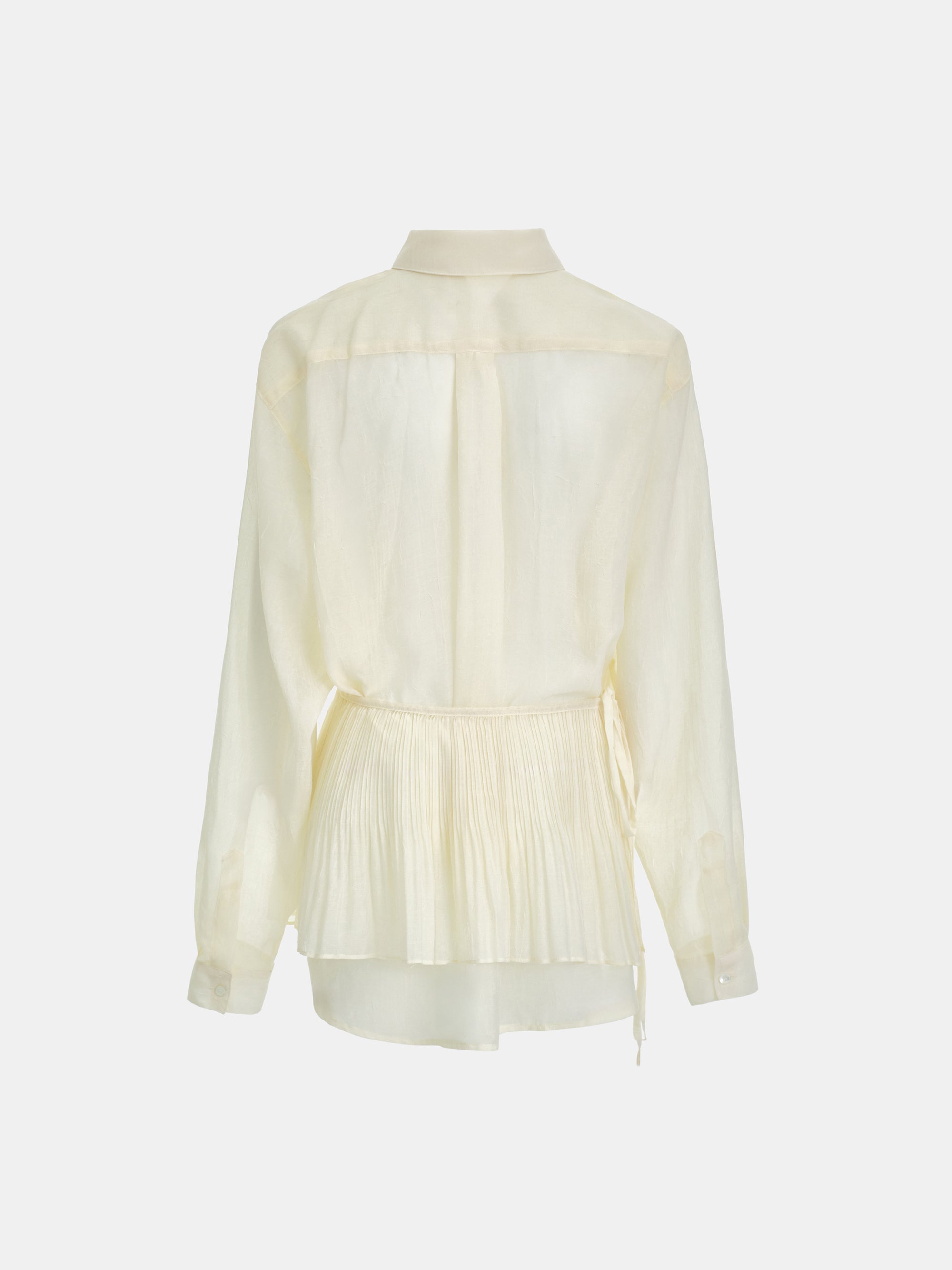 Pleated Panel Shirt, Ivory