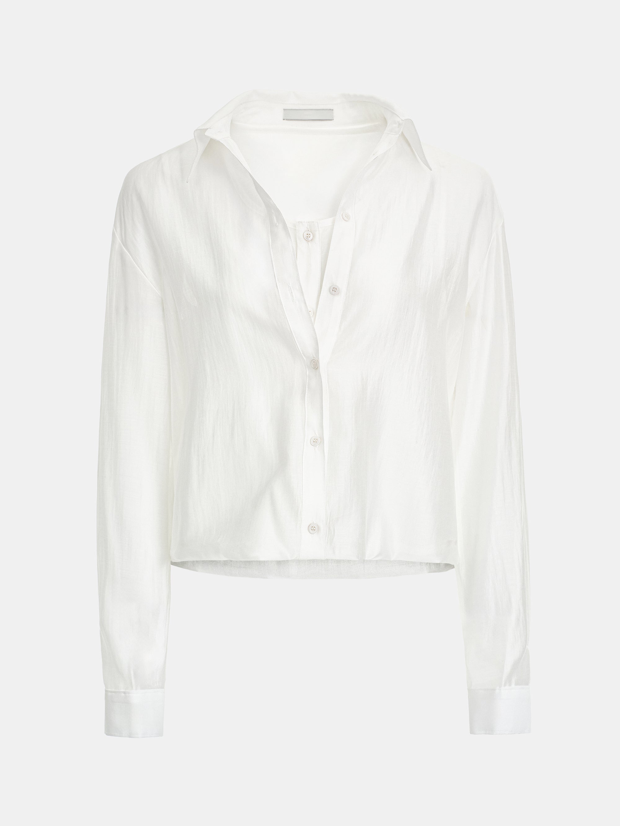 Layered Button Down Shirt, Ivory
