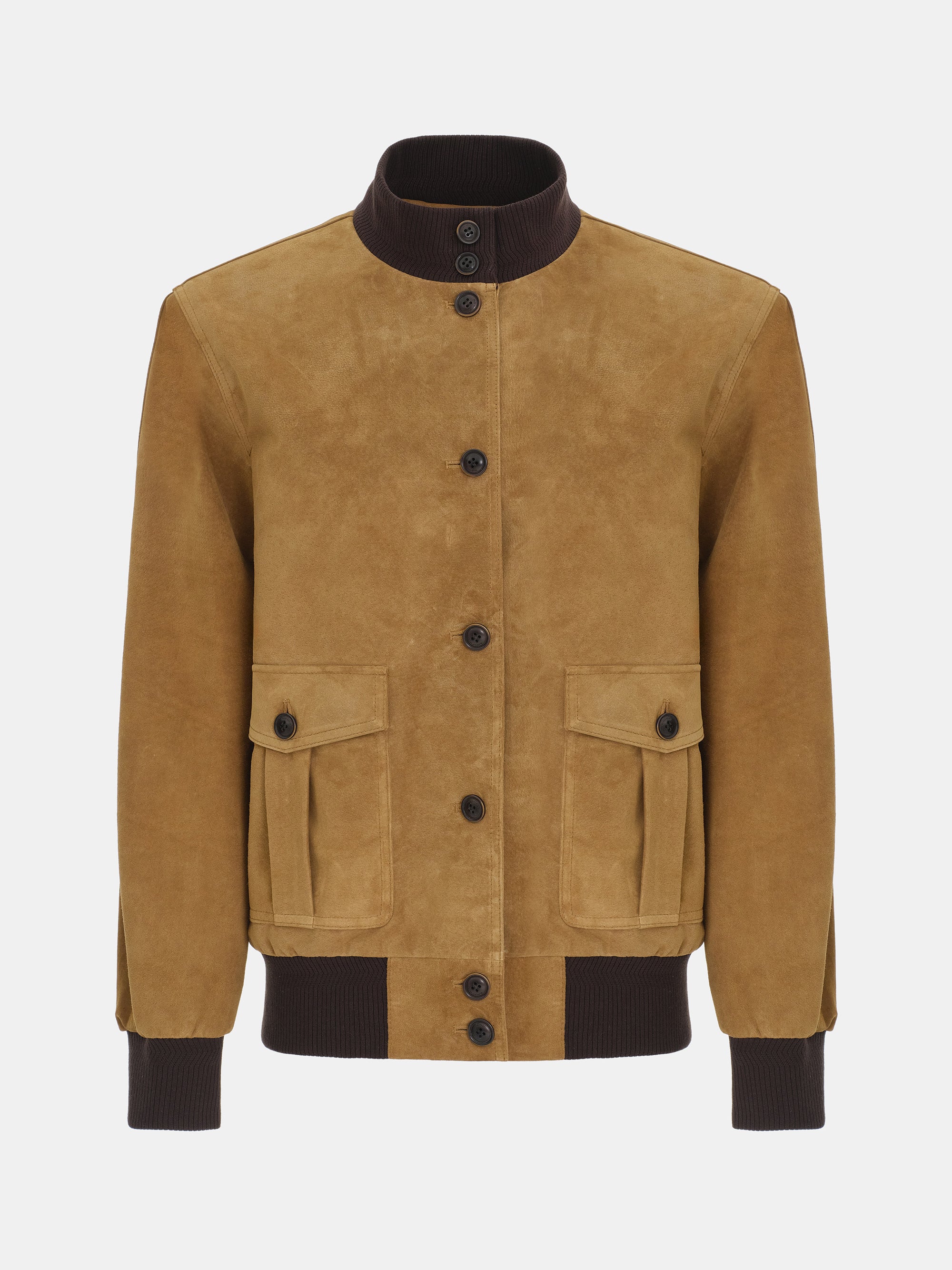 Suede Blouson Jacket, Beige