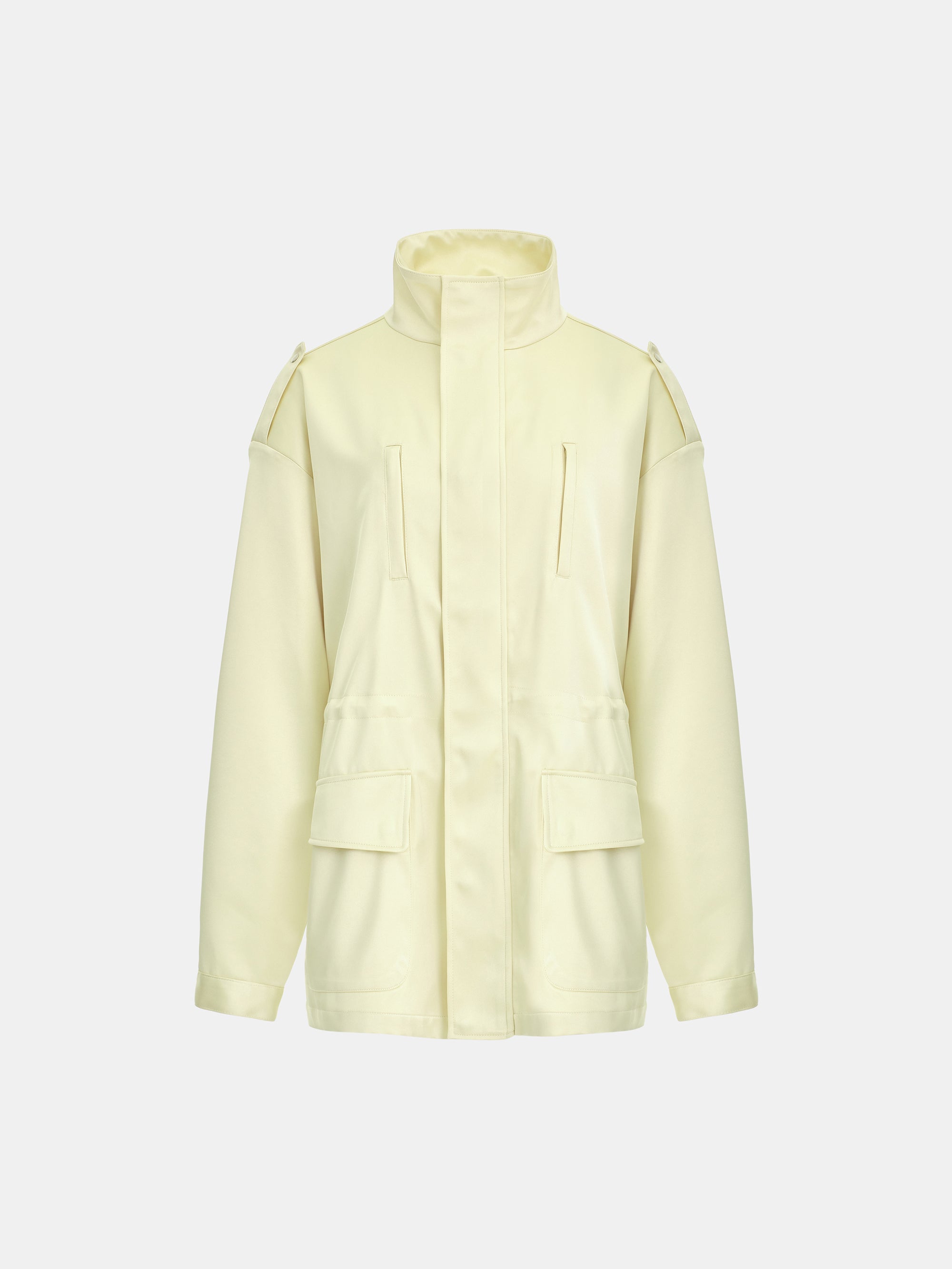 Satin Utility Field Jacket, Butter