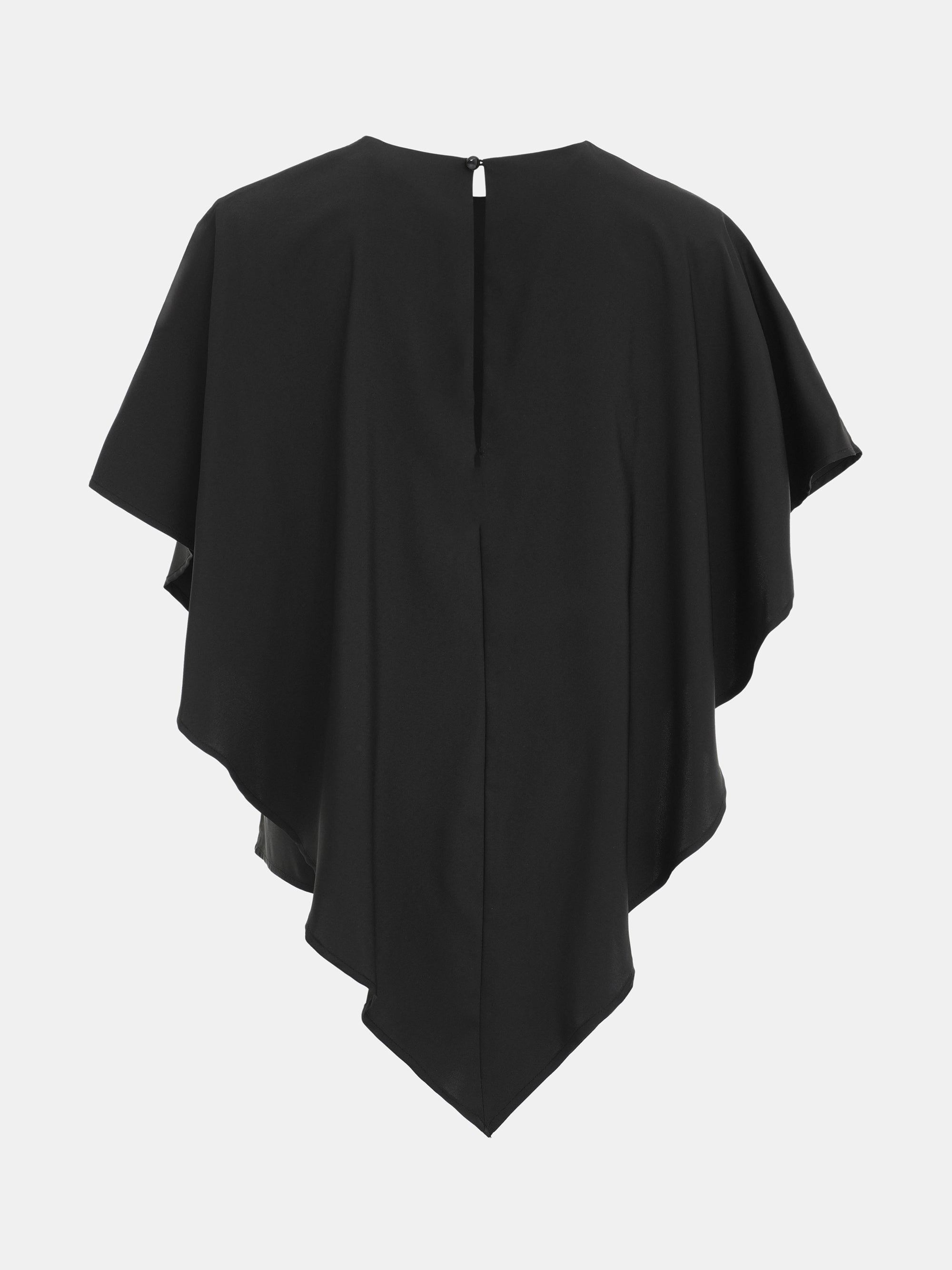 Draped Cape Top, Black