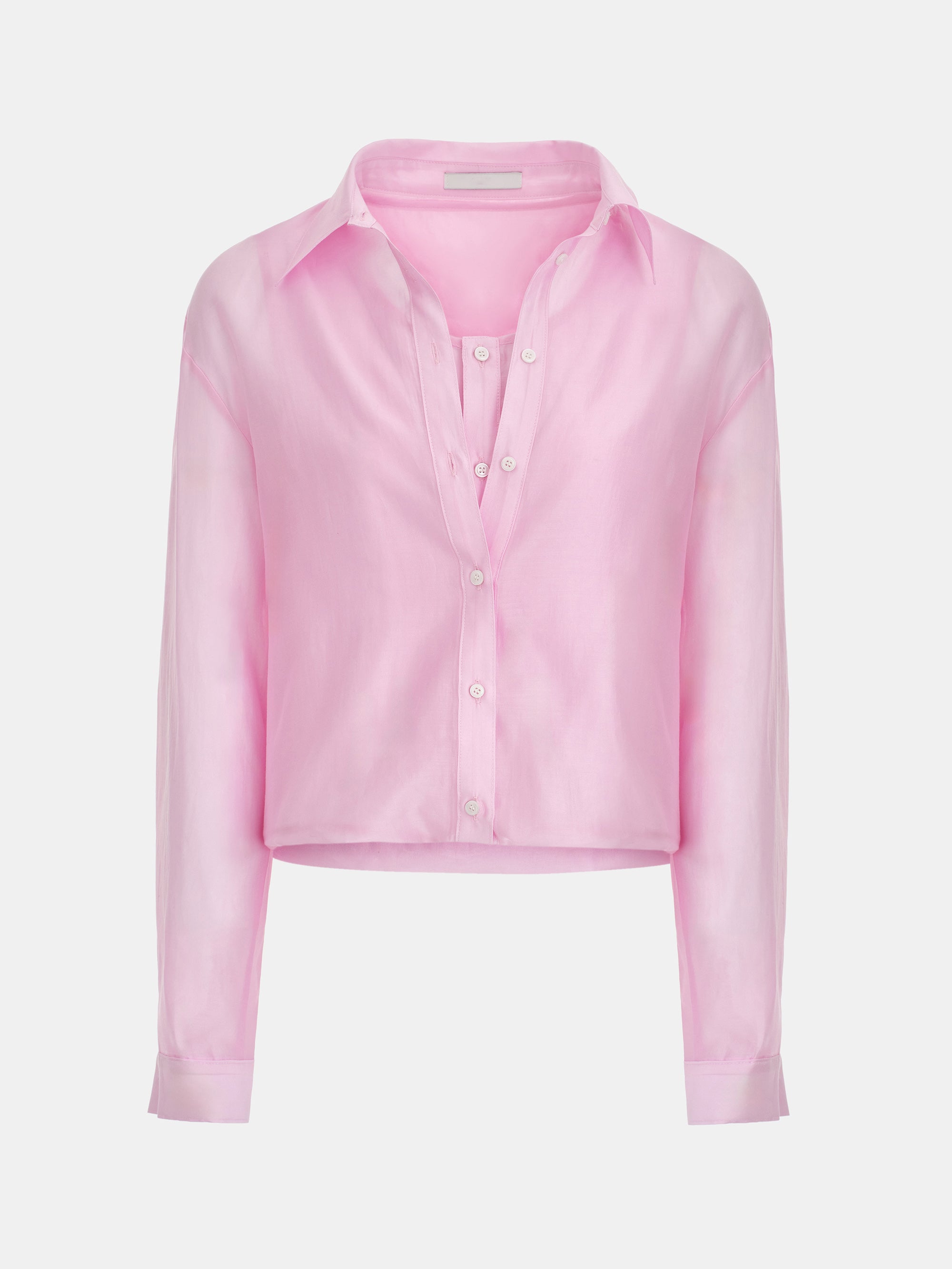 Layered Button Down Shirt, Pink