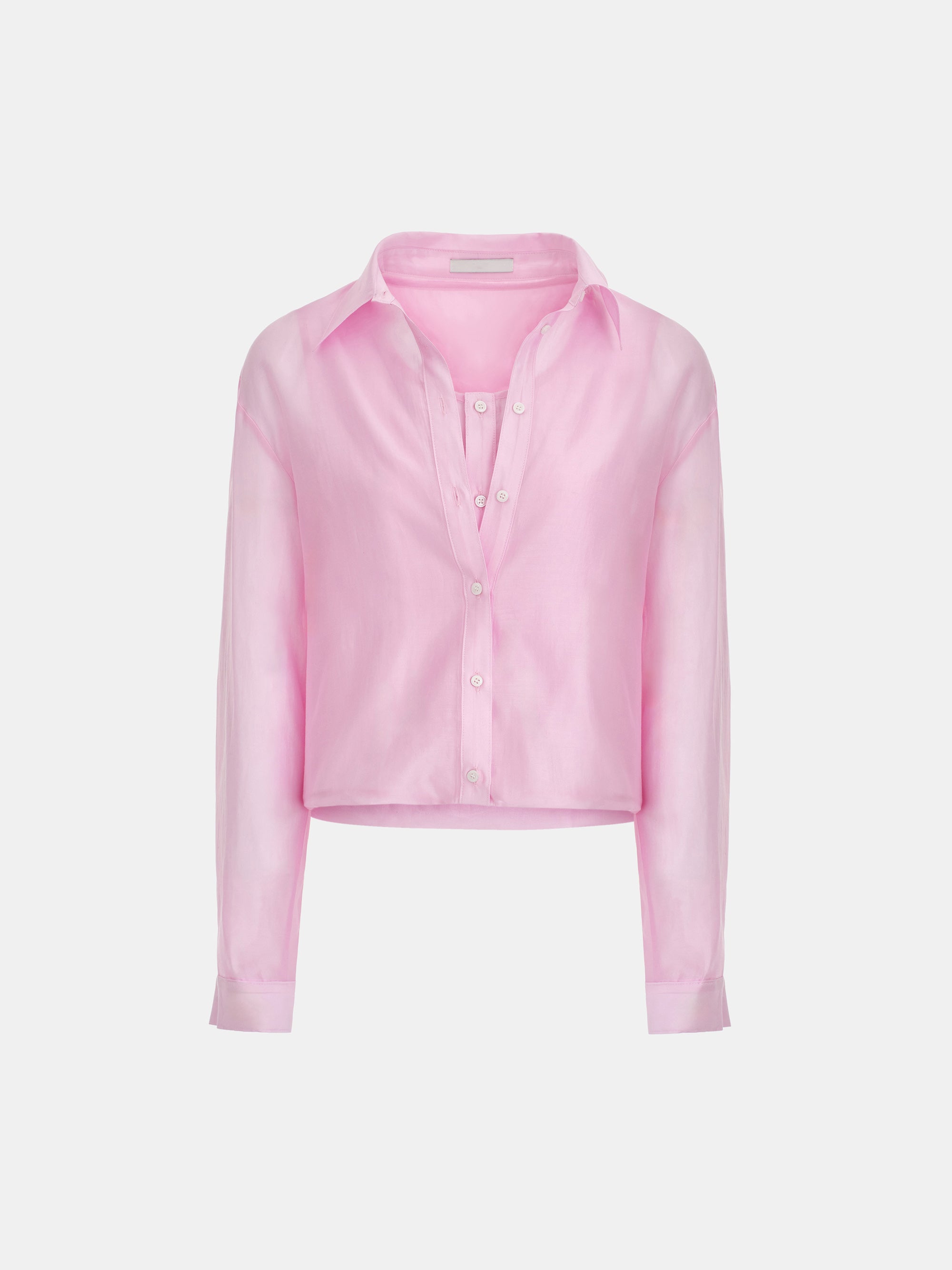 Layered Button Down Shirt, Pink