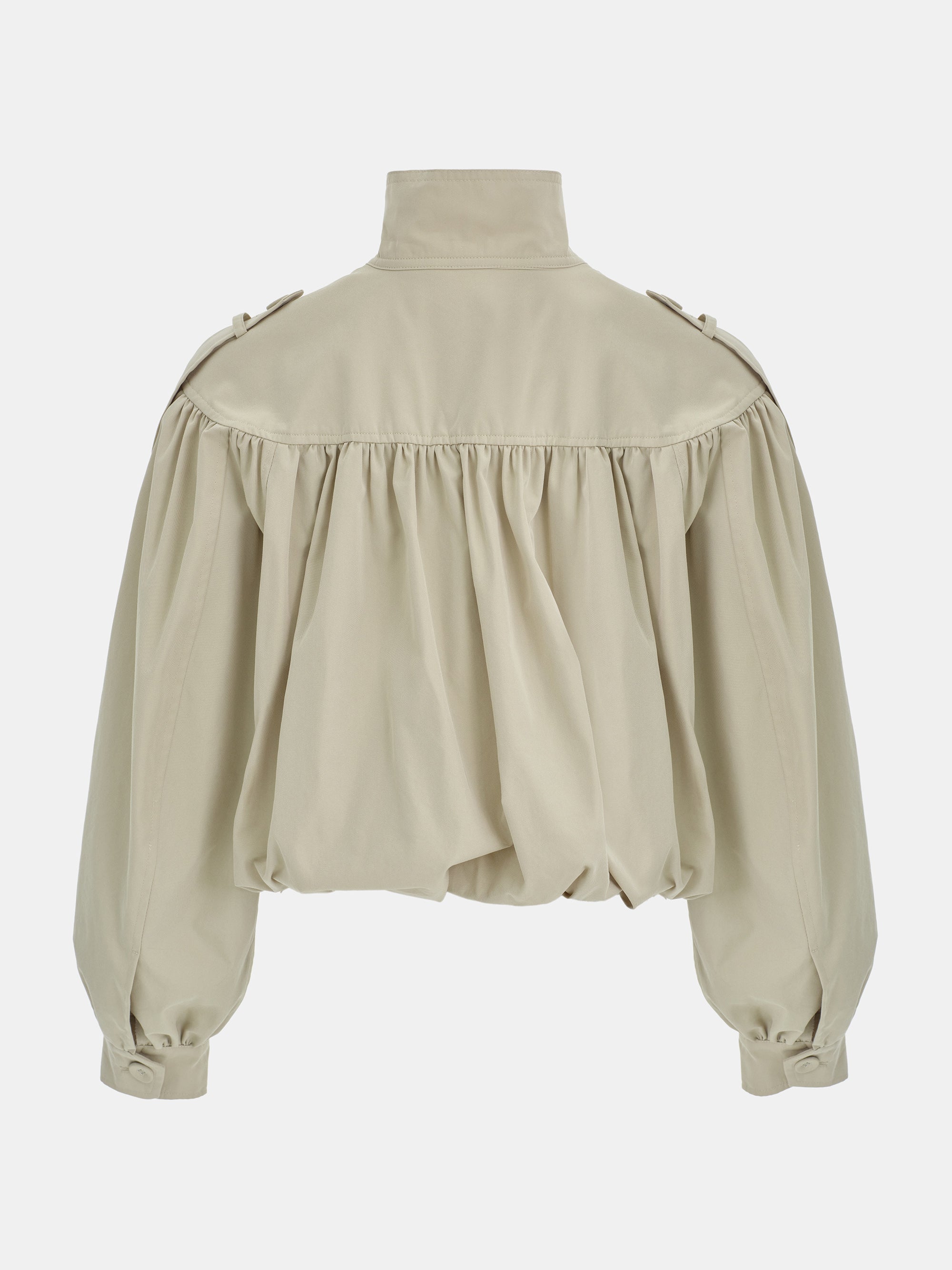 Gathered Blouson Jacket, Beige