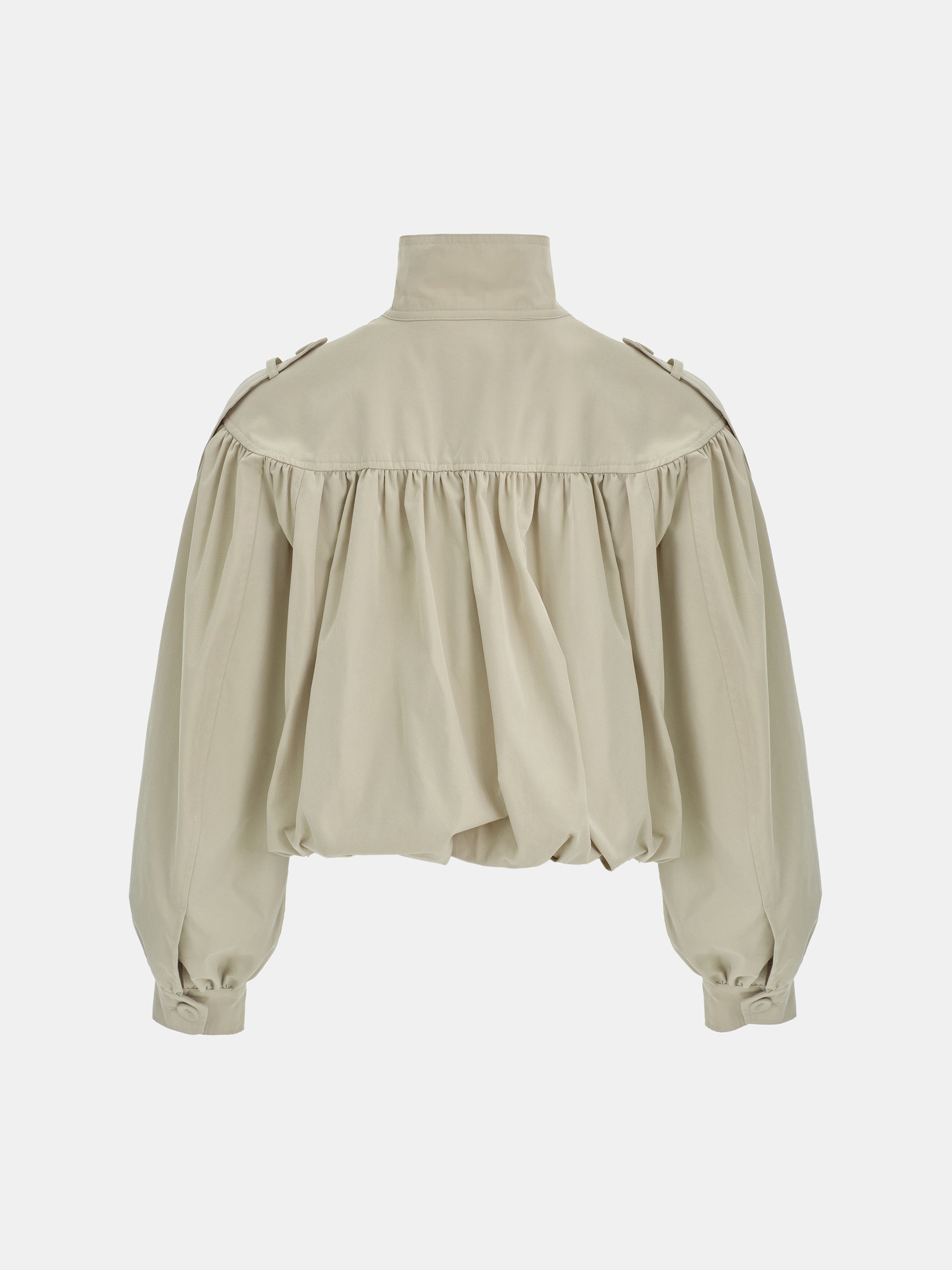 Gathered Blouson Jacket, Beige