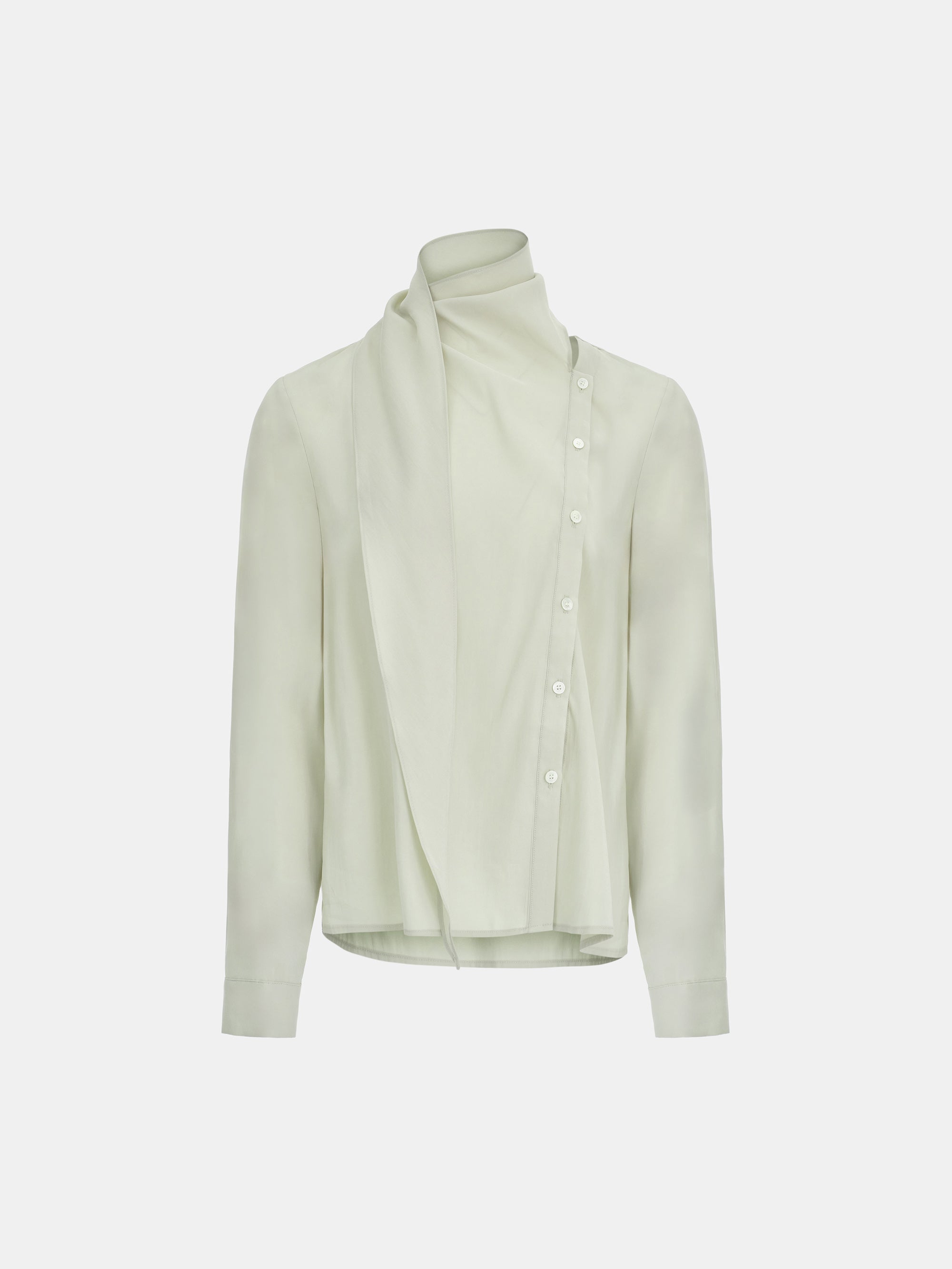 Draped Scarf Blouse, Beige