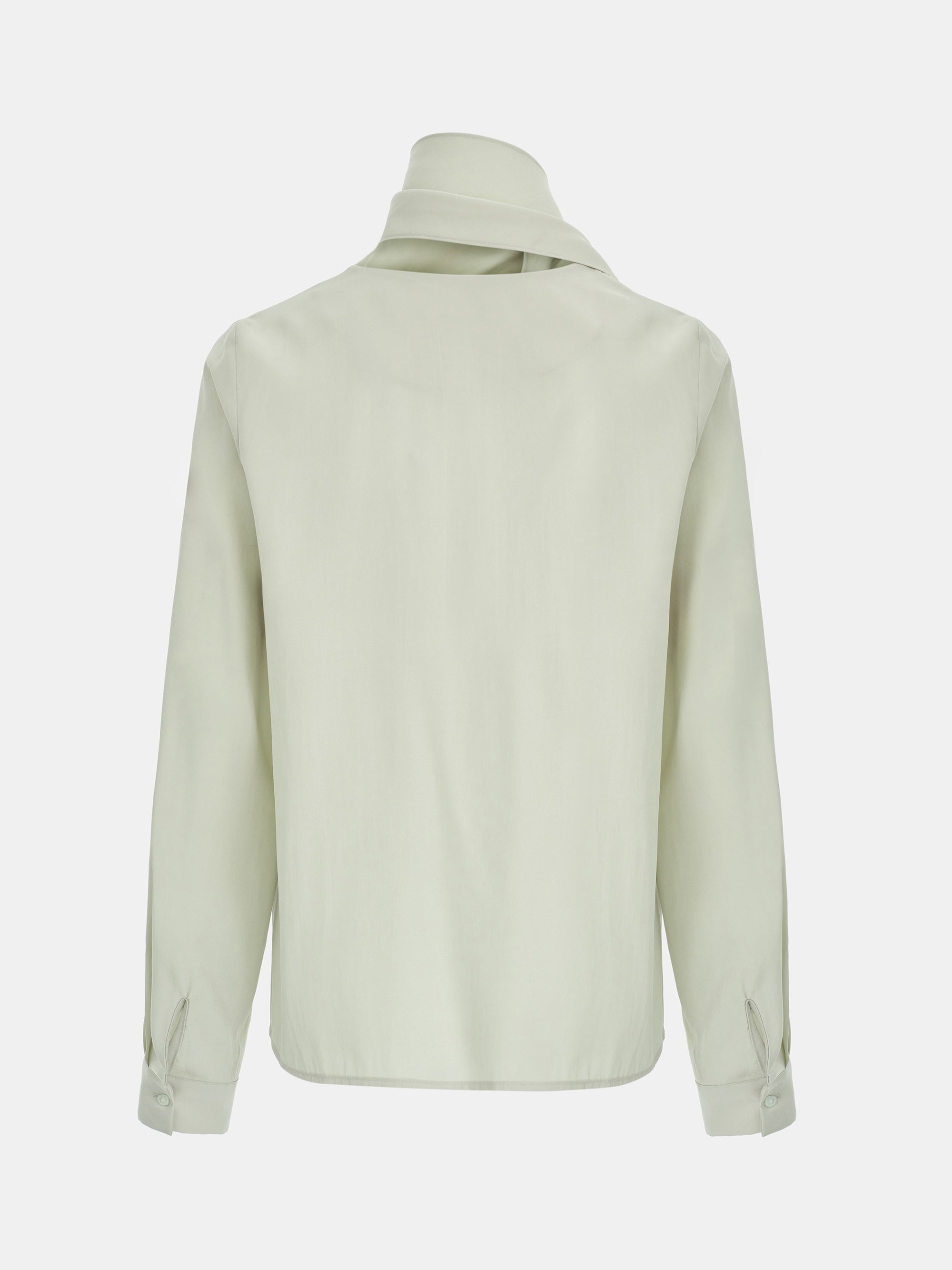 Draped Scarf Blouse, Beige