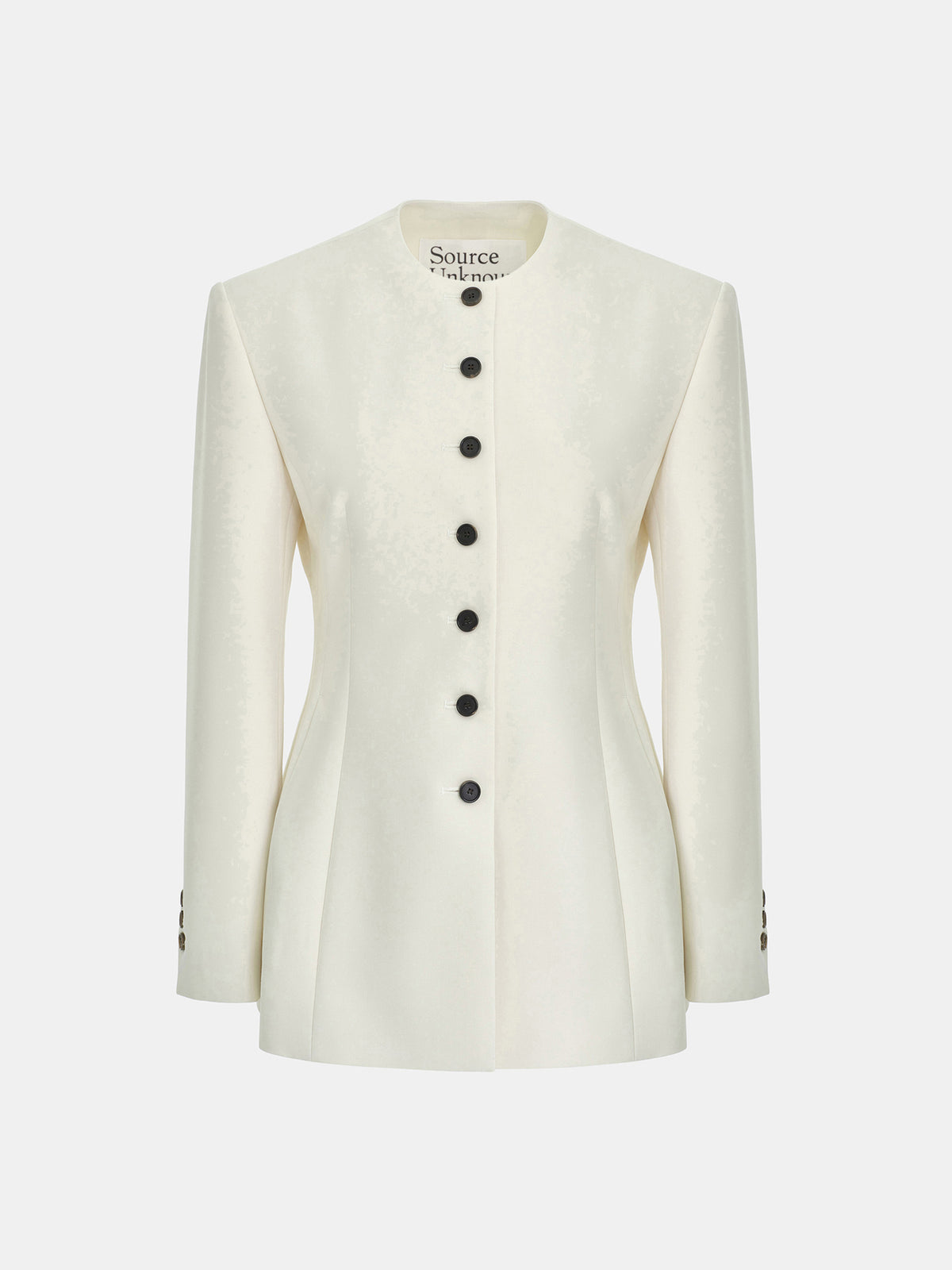 Siena Cinched Collarless Blazer, Ivory