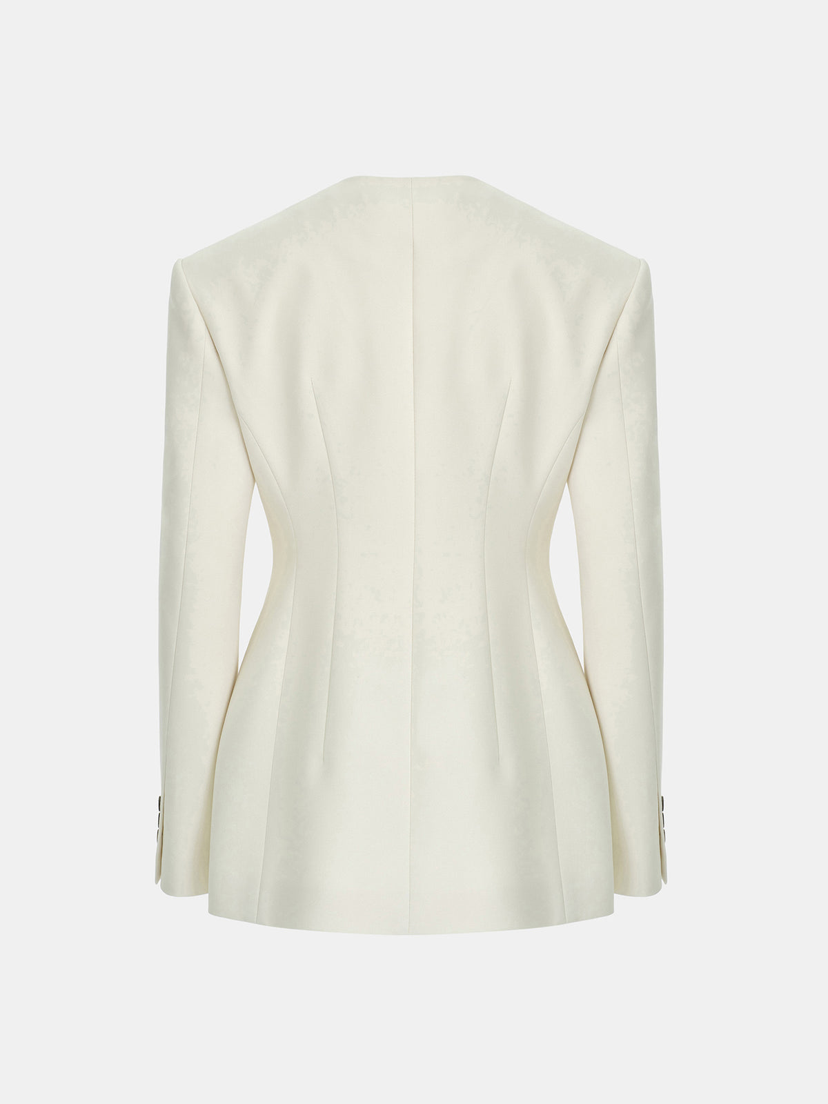 Siena Cinched Collarless Blazer, Ivory