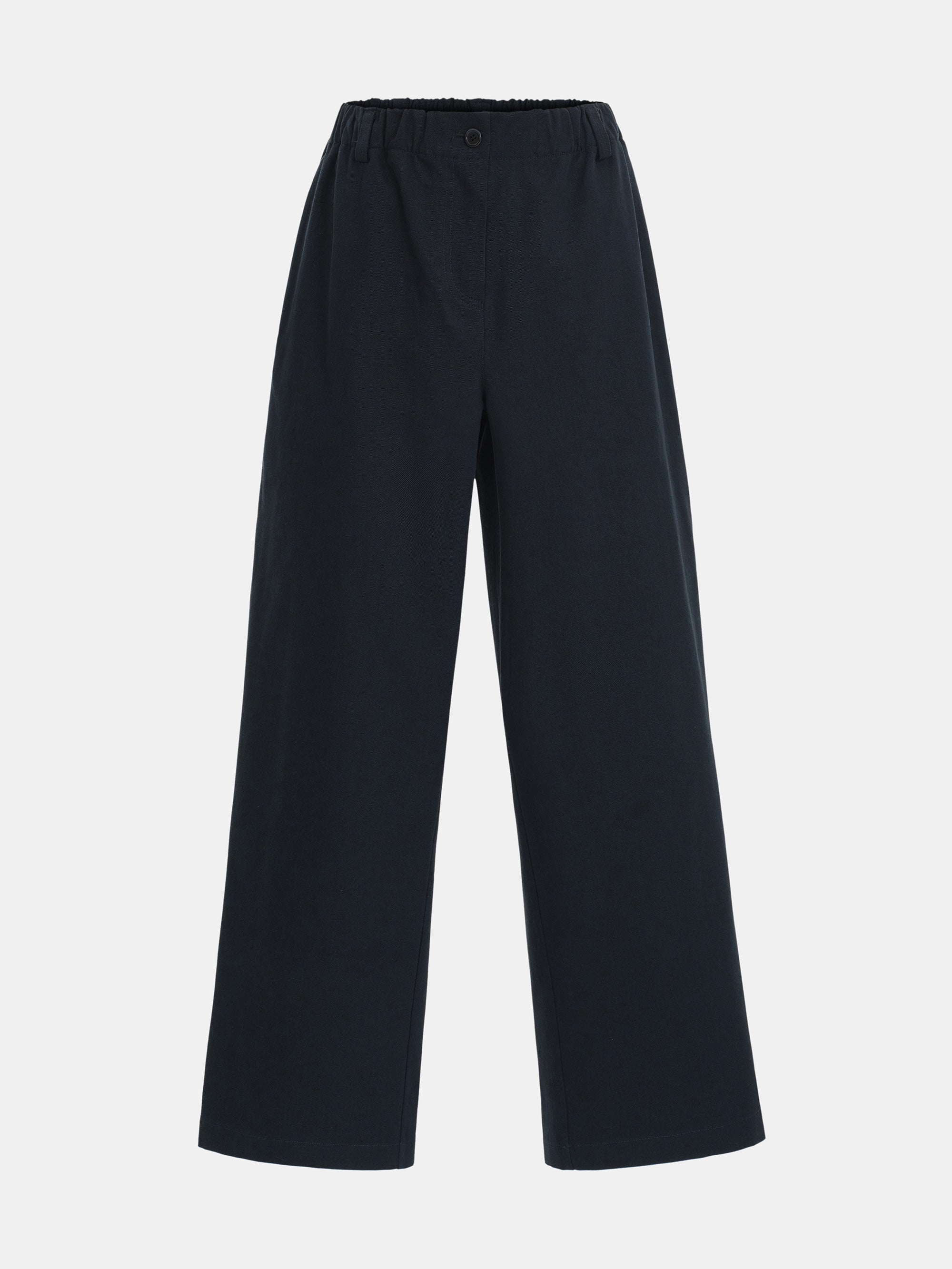 Elasticated Cotton Pants, Navy