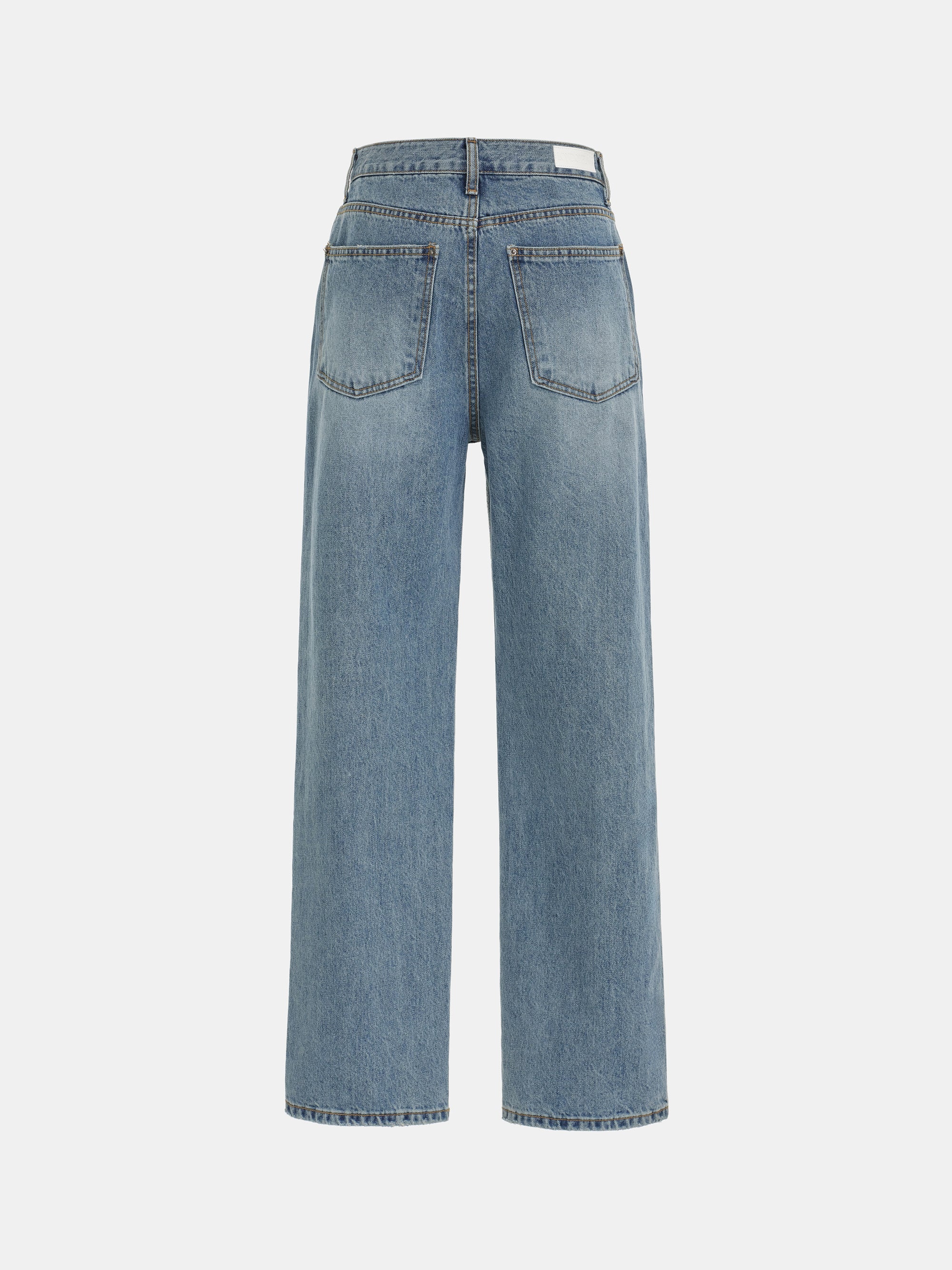 Full-Length Straight Jeans, Light Blue