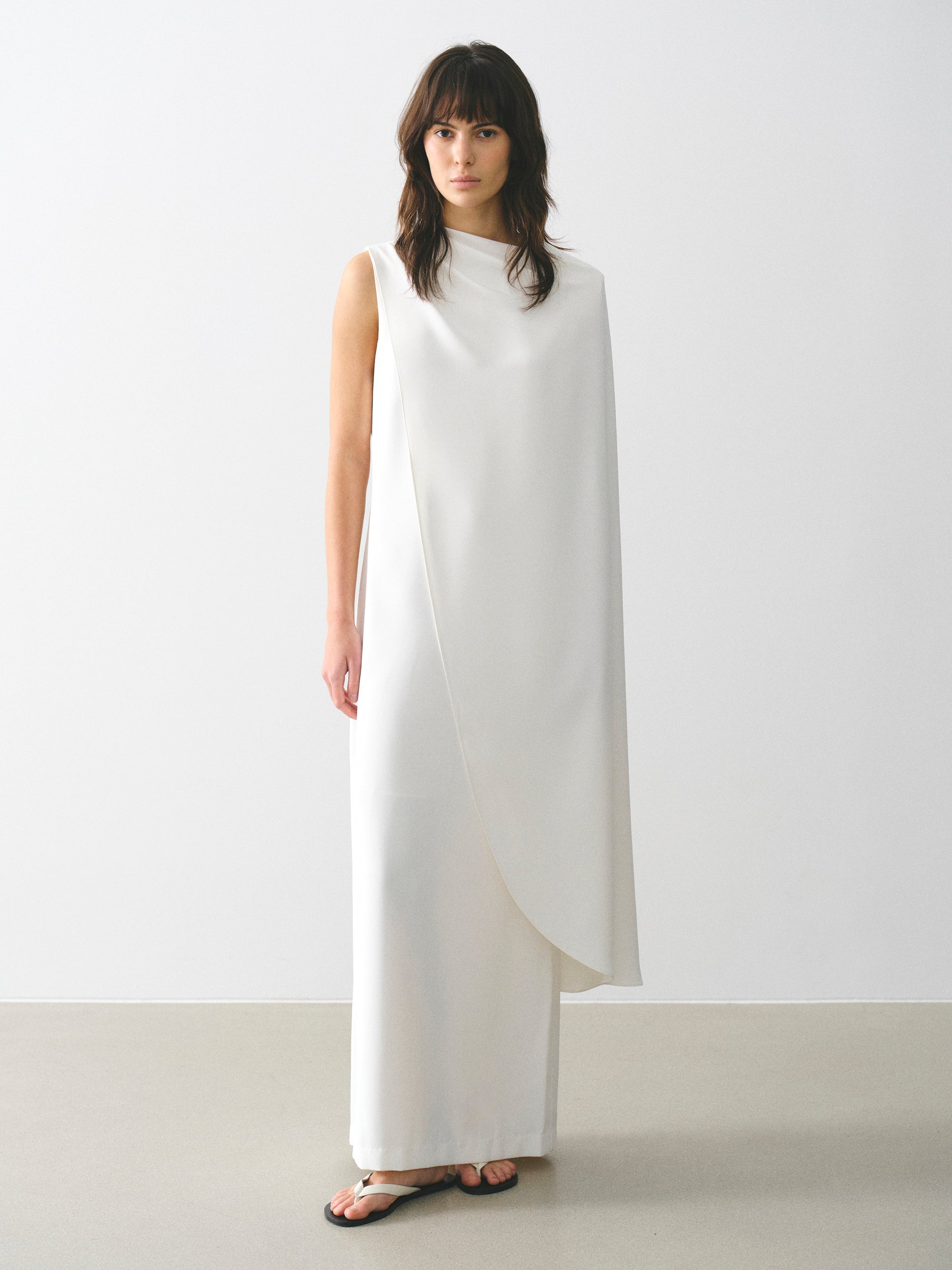 source unknown cotton tank dress Layered Tank Dress, Beige XS/S