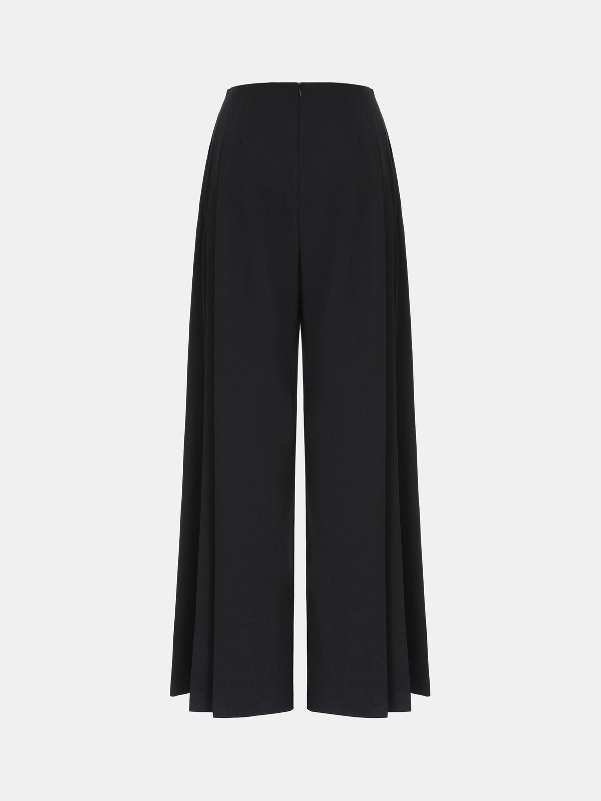 Cassini Pleated Long Trousers, Black