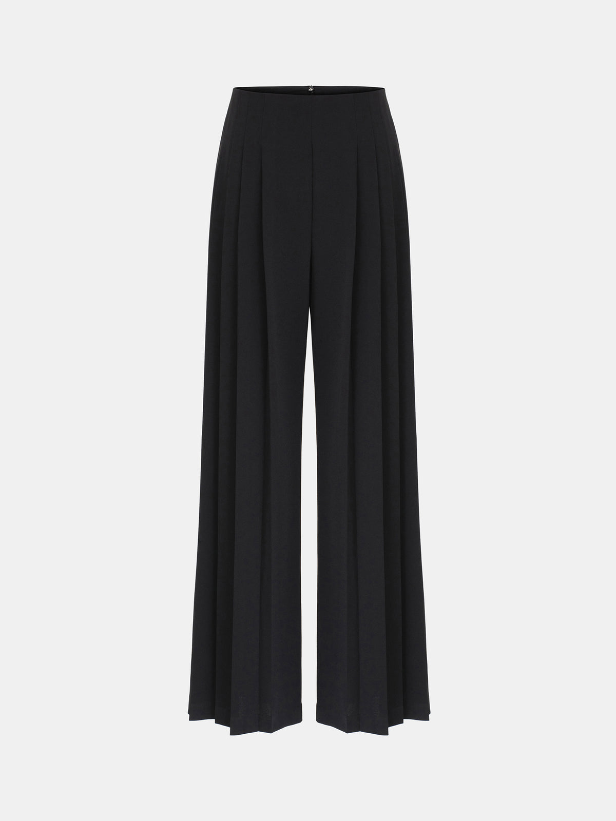 Cassini Pleated Long Trousers, Black