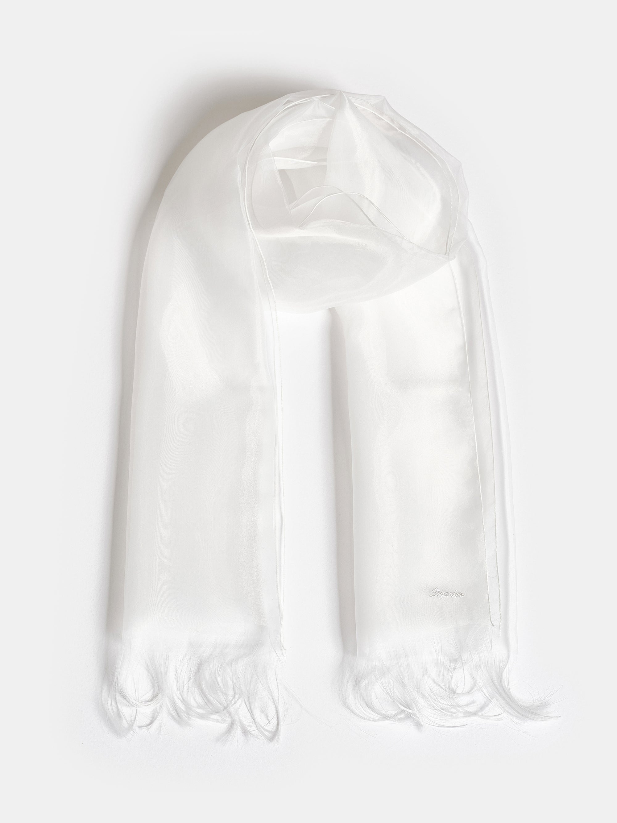 Sheer Organza Scarf, White