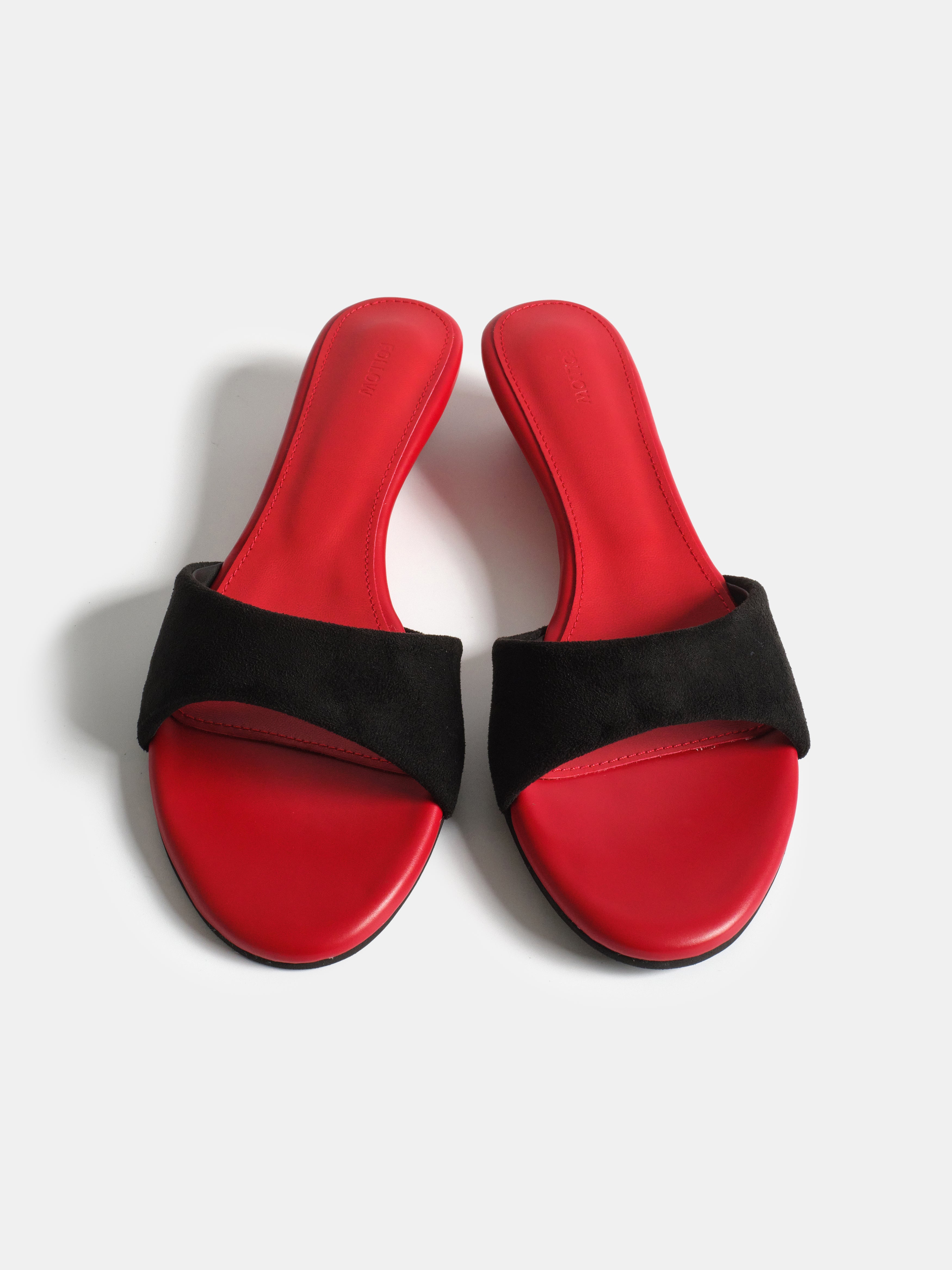 Wedge Slide Sandals, Red