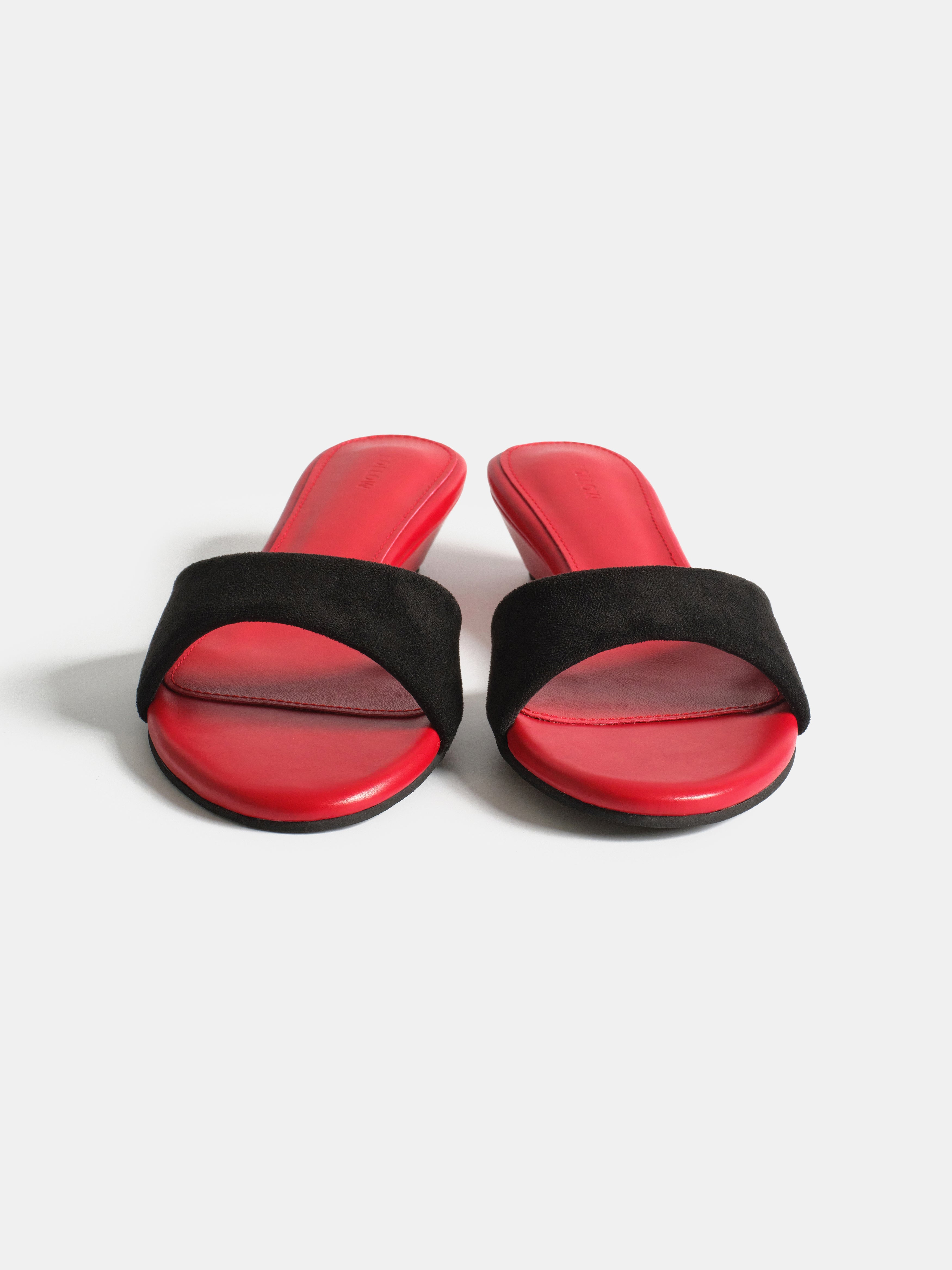 Wedge Slide Sandals, Red