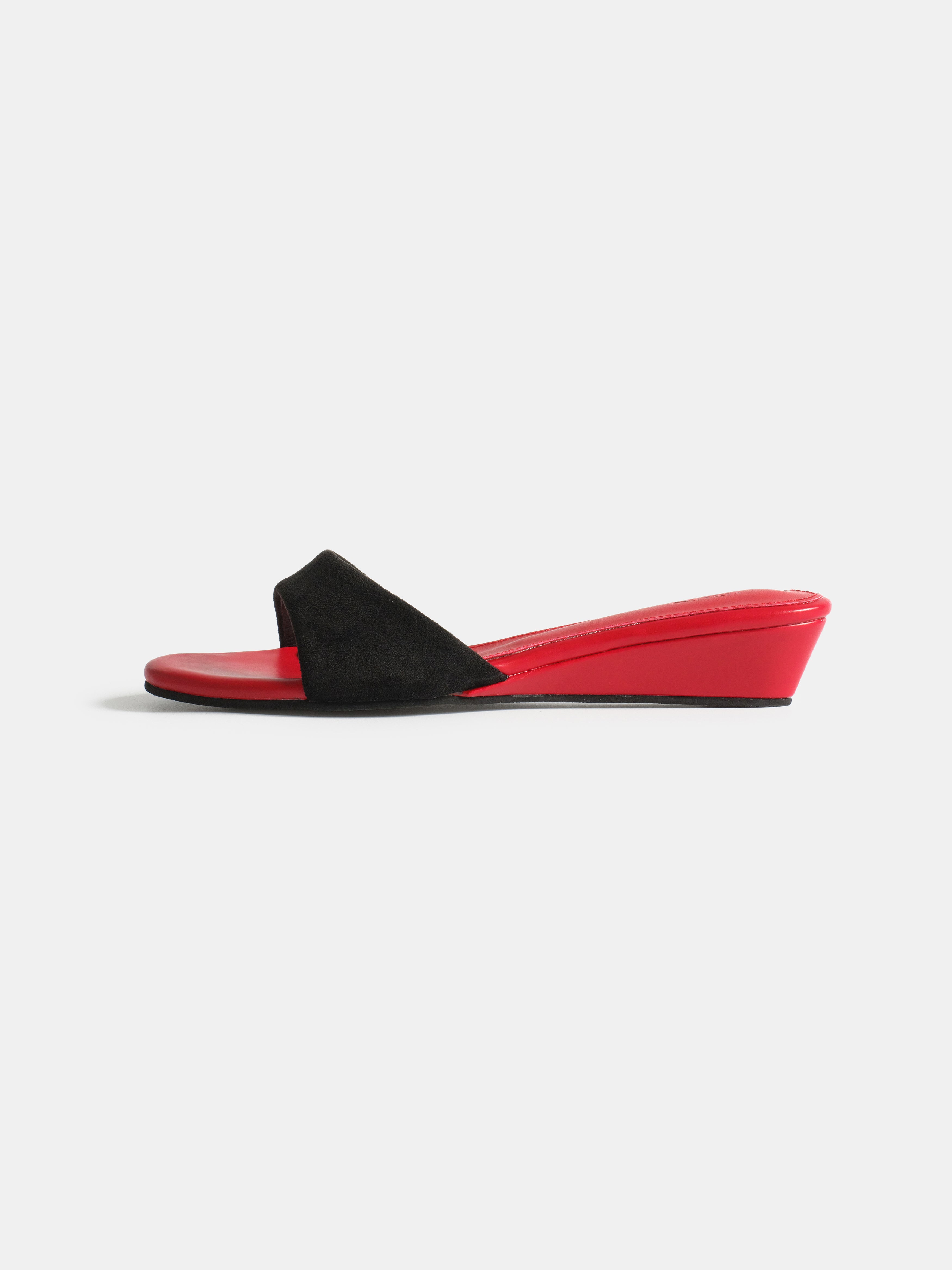 Wedge Slide Sandals, Red