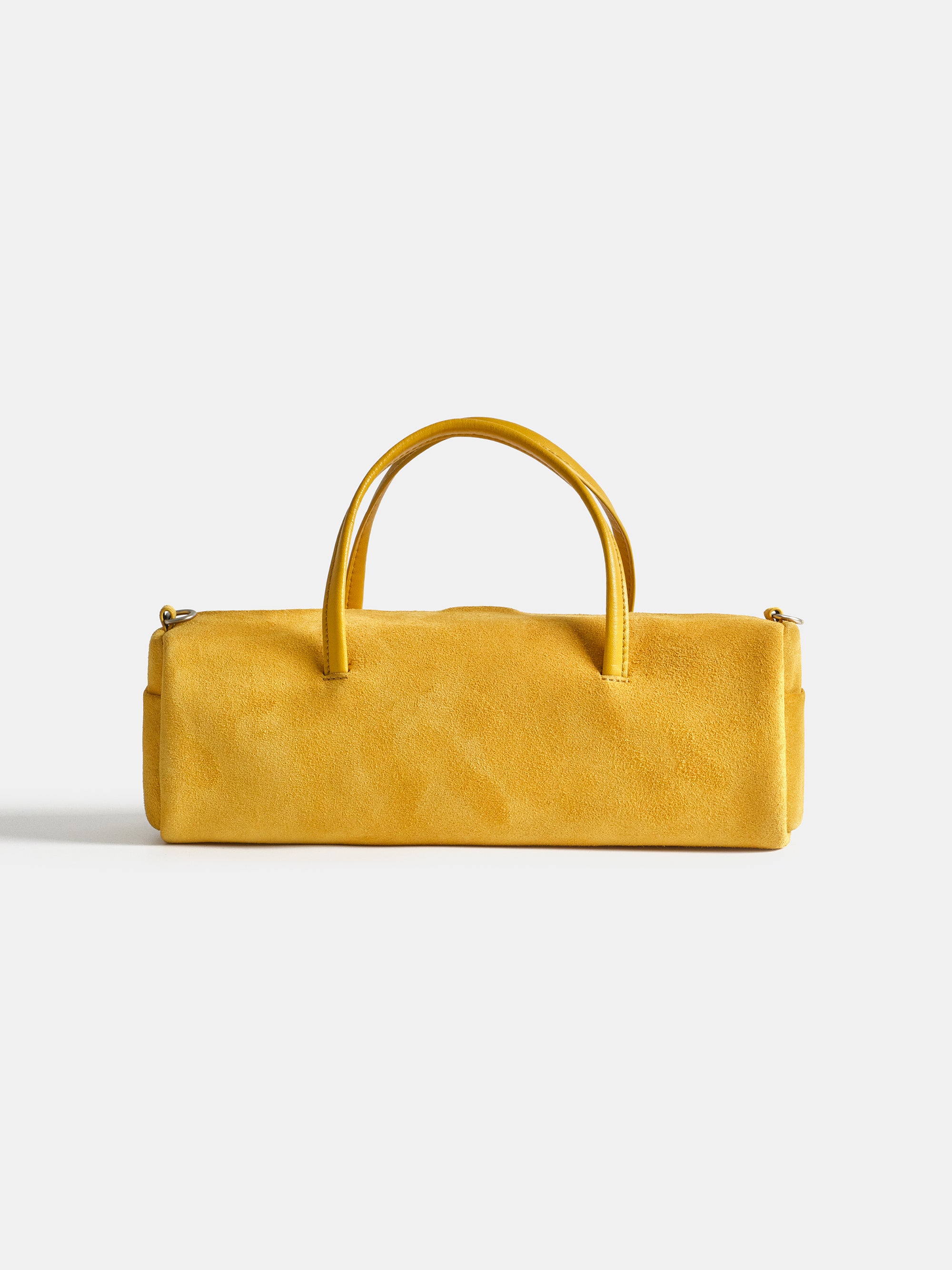 Suede Barrel Bag, Yellow
