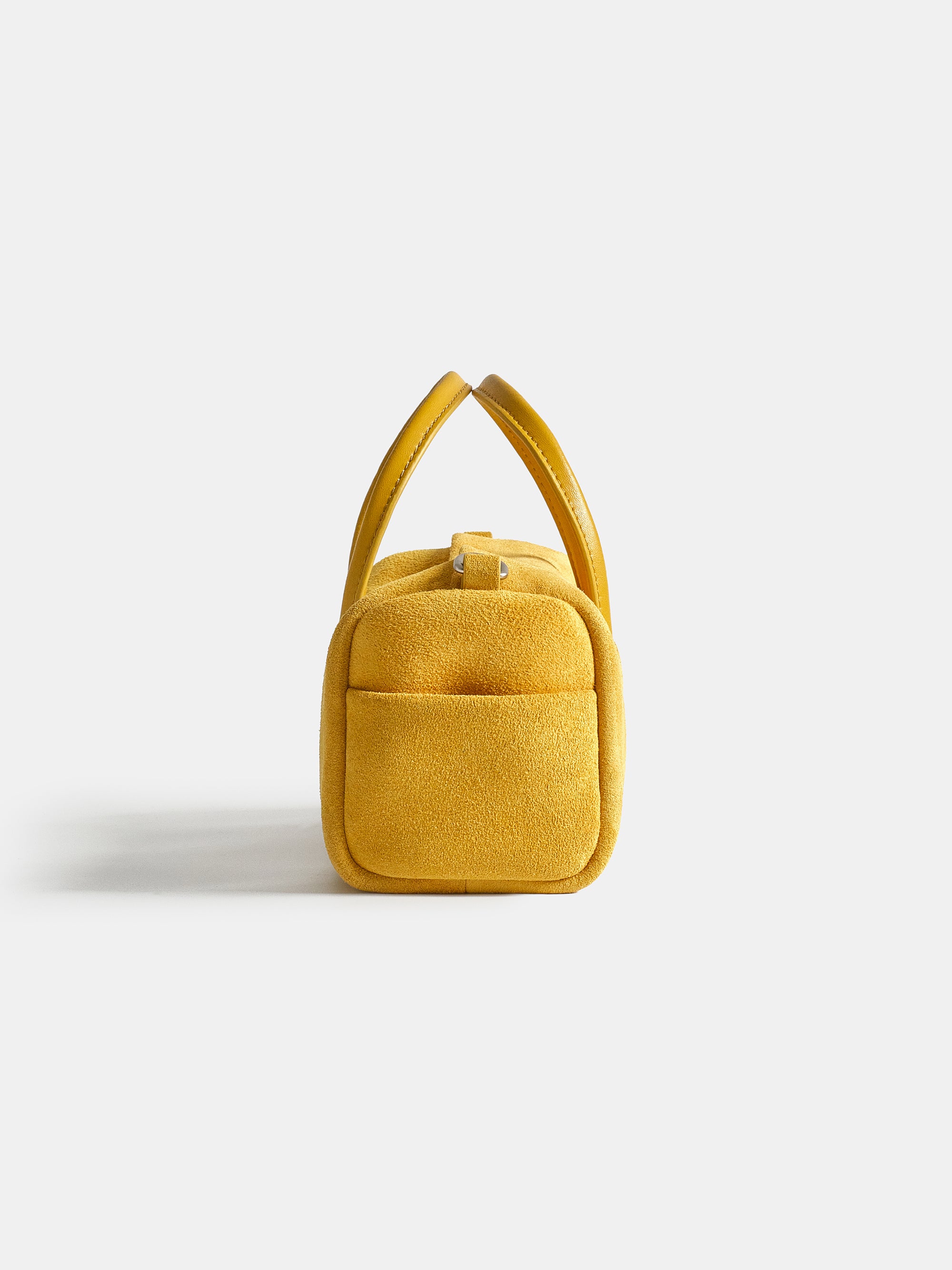 Suede Barrel Bag, Yellow