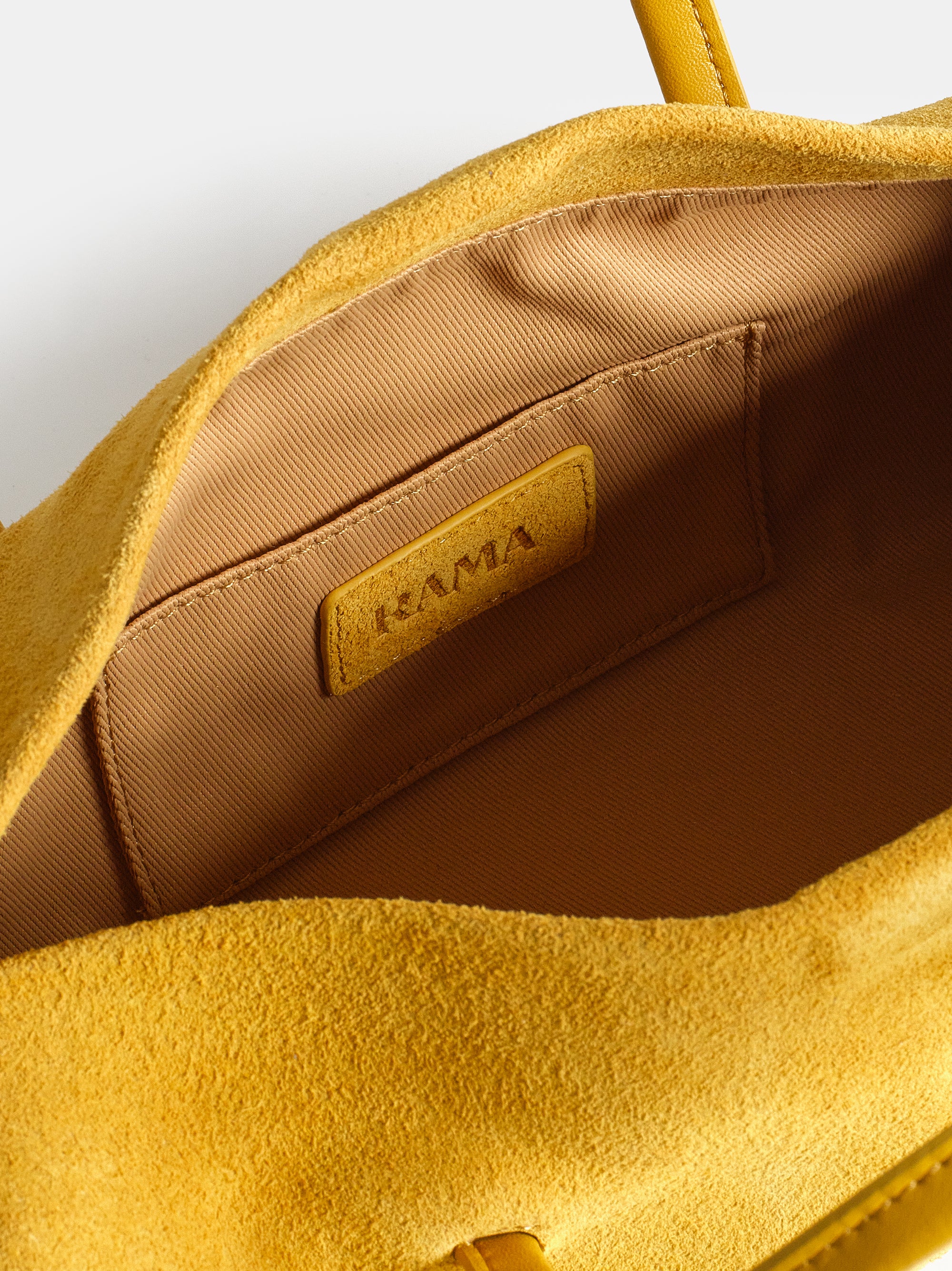 Suede Barrel Bag, Yellow