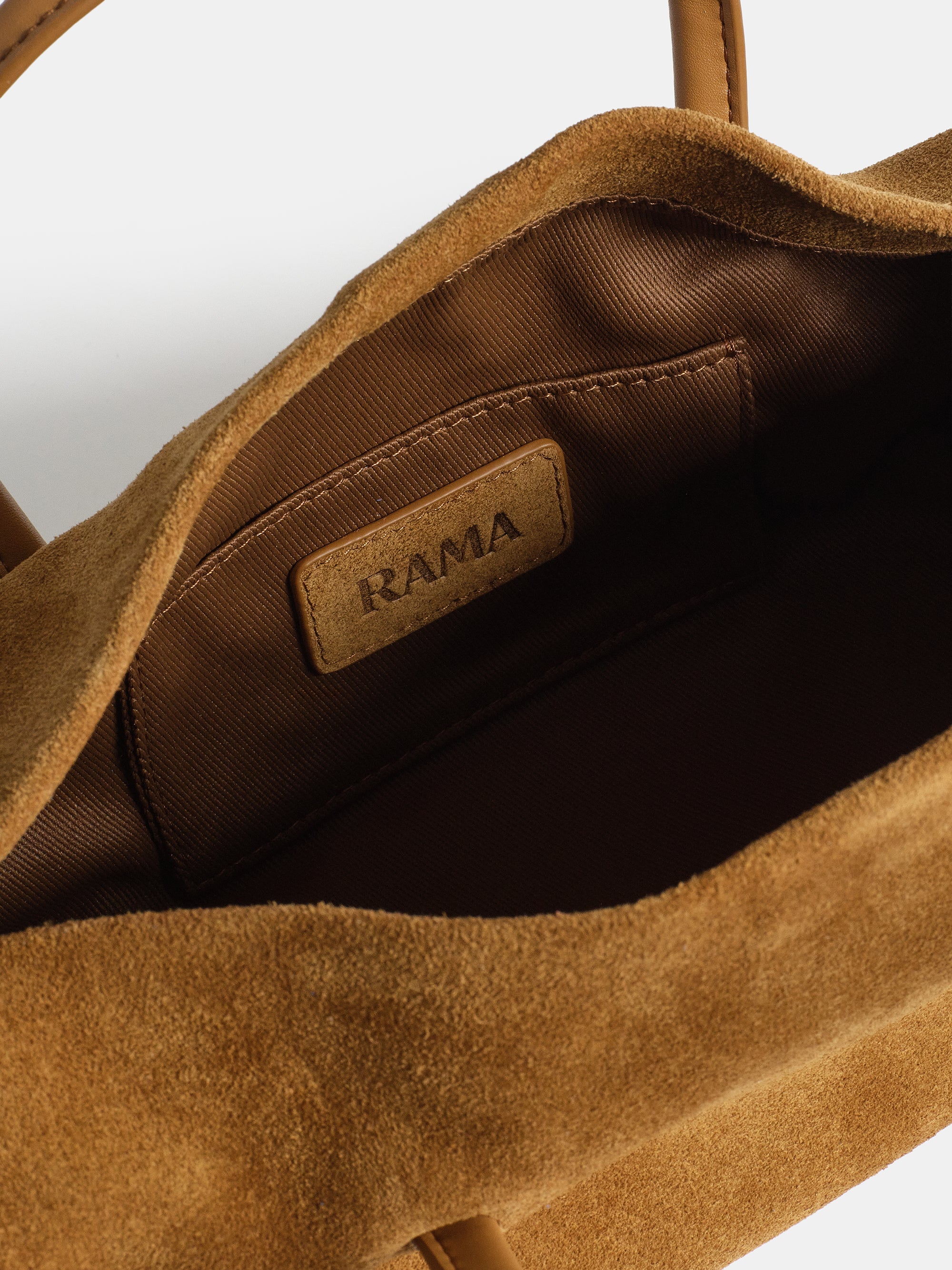 Suede Barrel Bag, Mocha