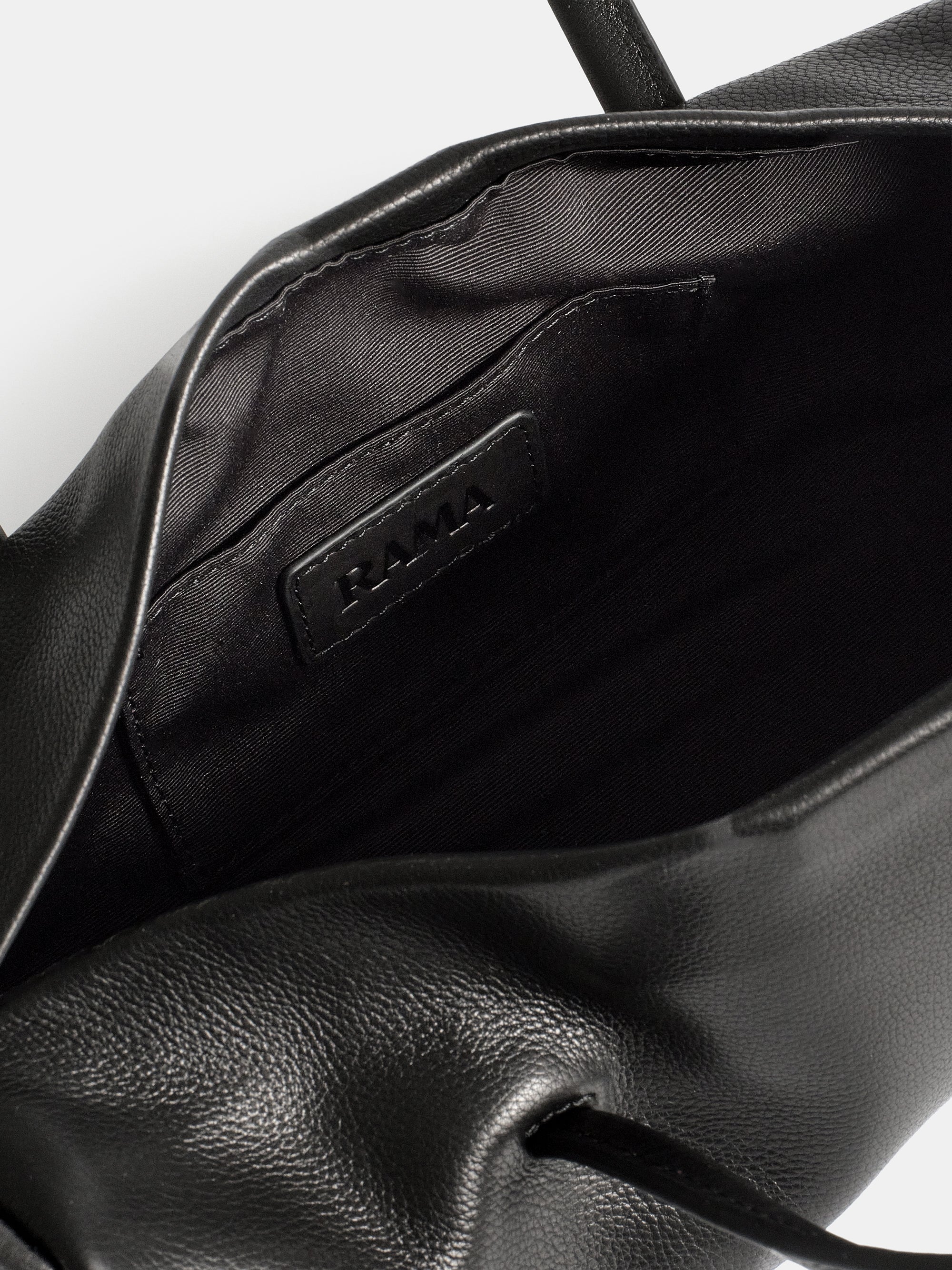 Leather Barrel Bag, Black