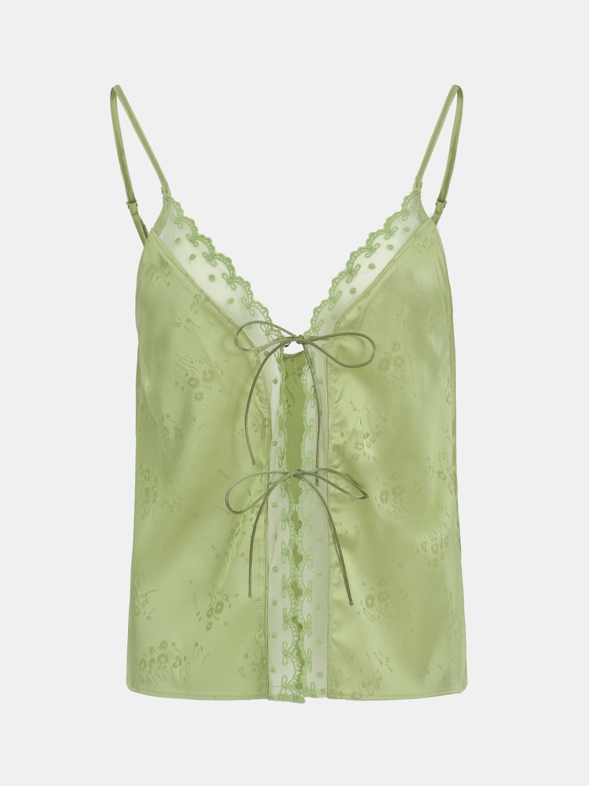 Tie-Front Camisole, Green