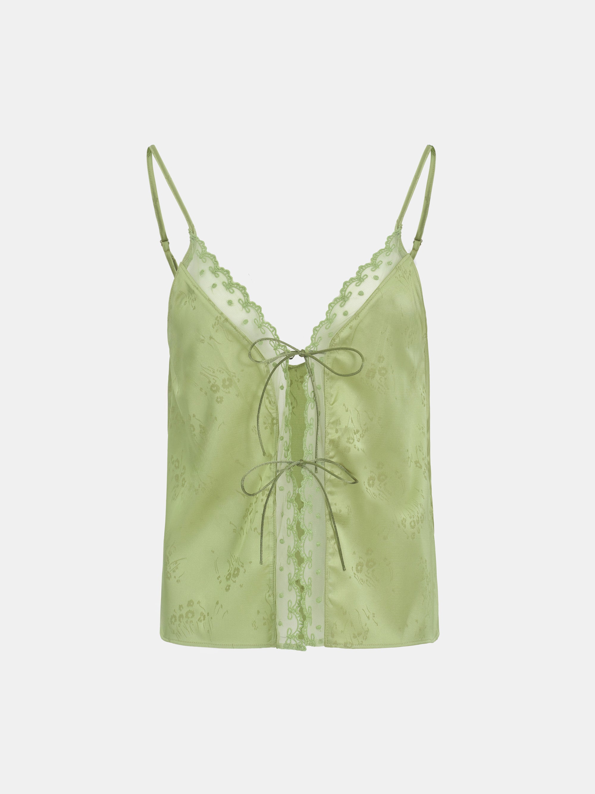 Tie-Front Camisole, Green