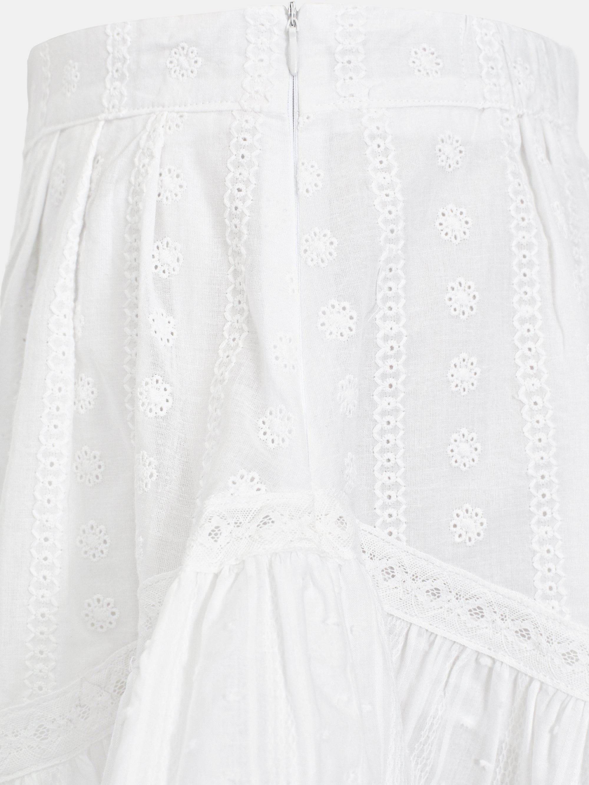 Embroidered Eyelet Shorts, White