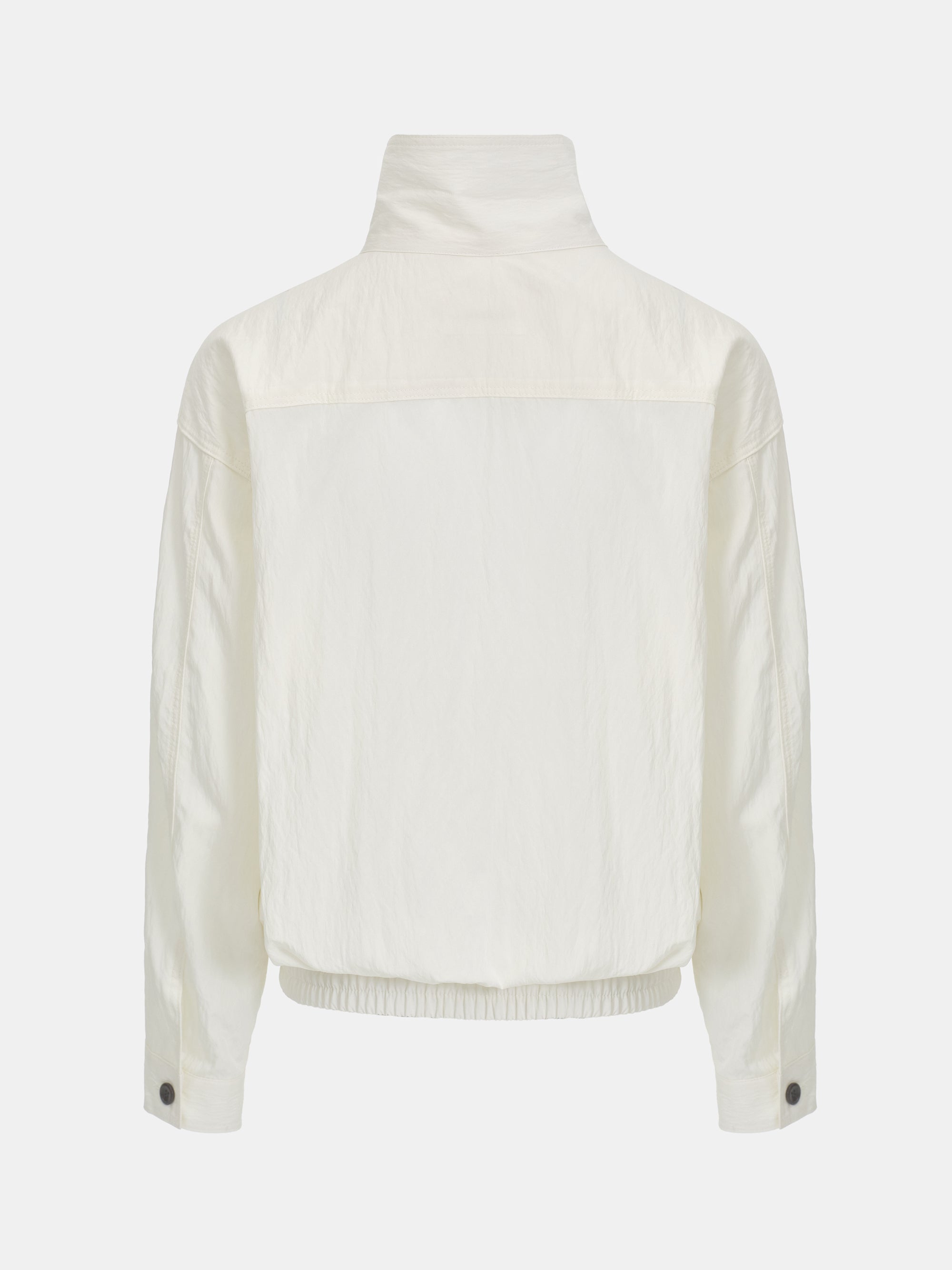 Crinkled Blouson Jacket, Cream