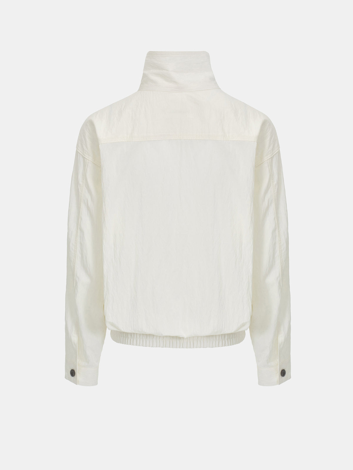 Kael Crinkled Blouson Jacket, Cream