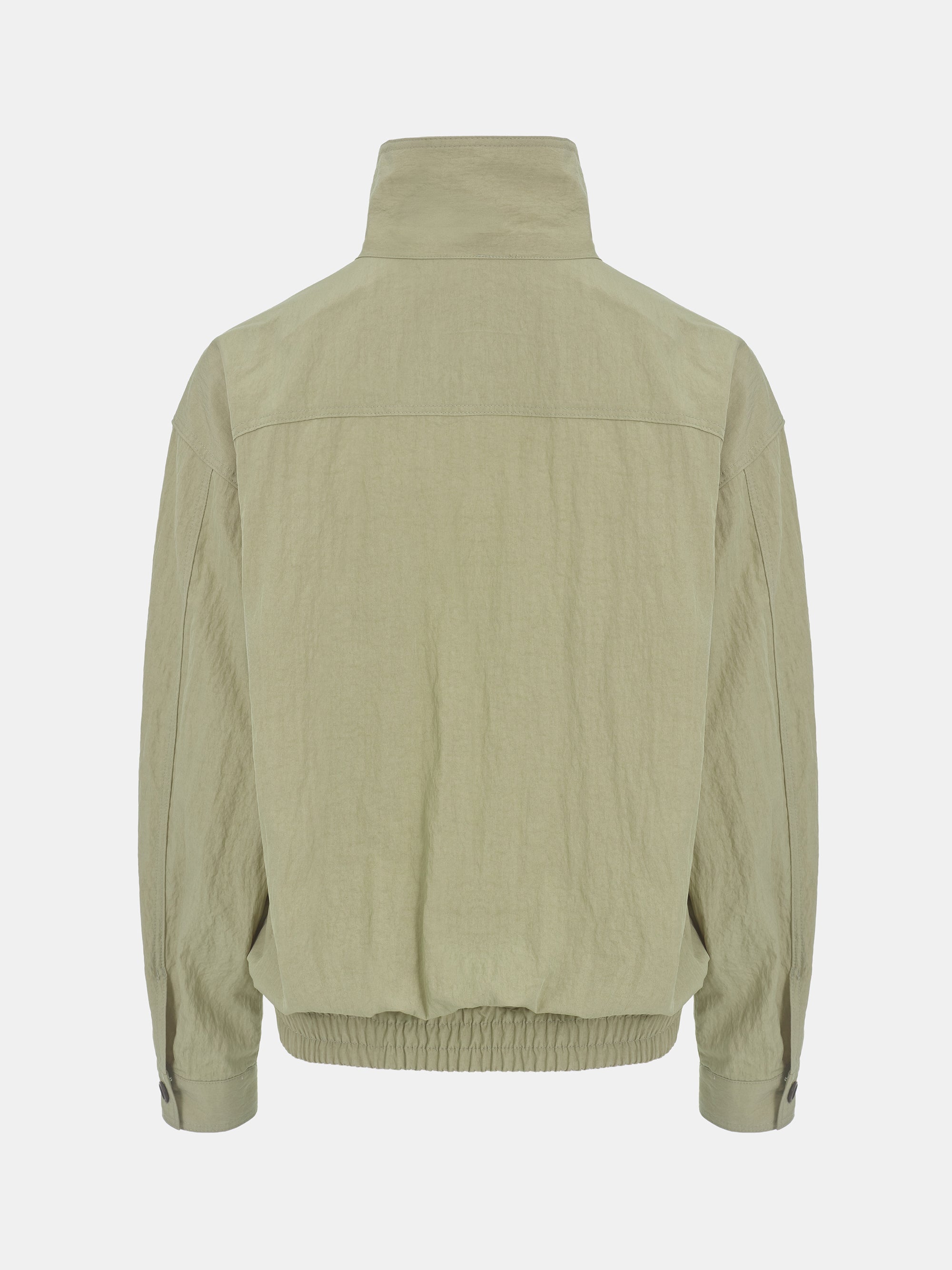 Crinkled Blouson Jacket, Khaki