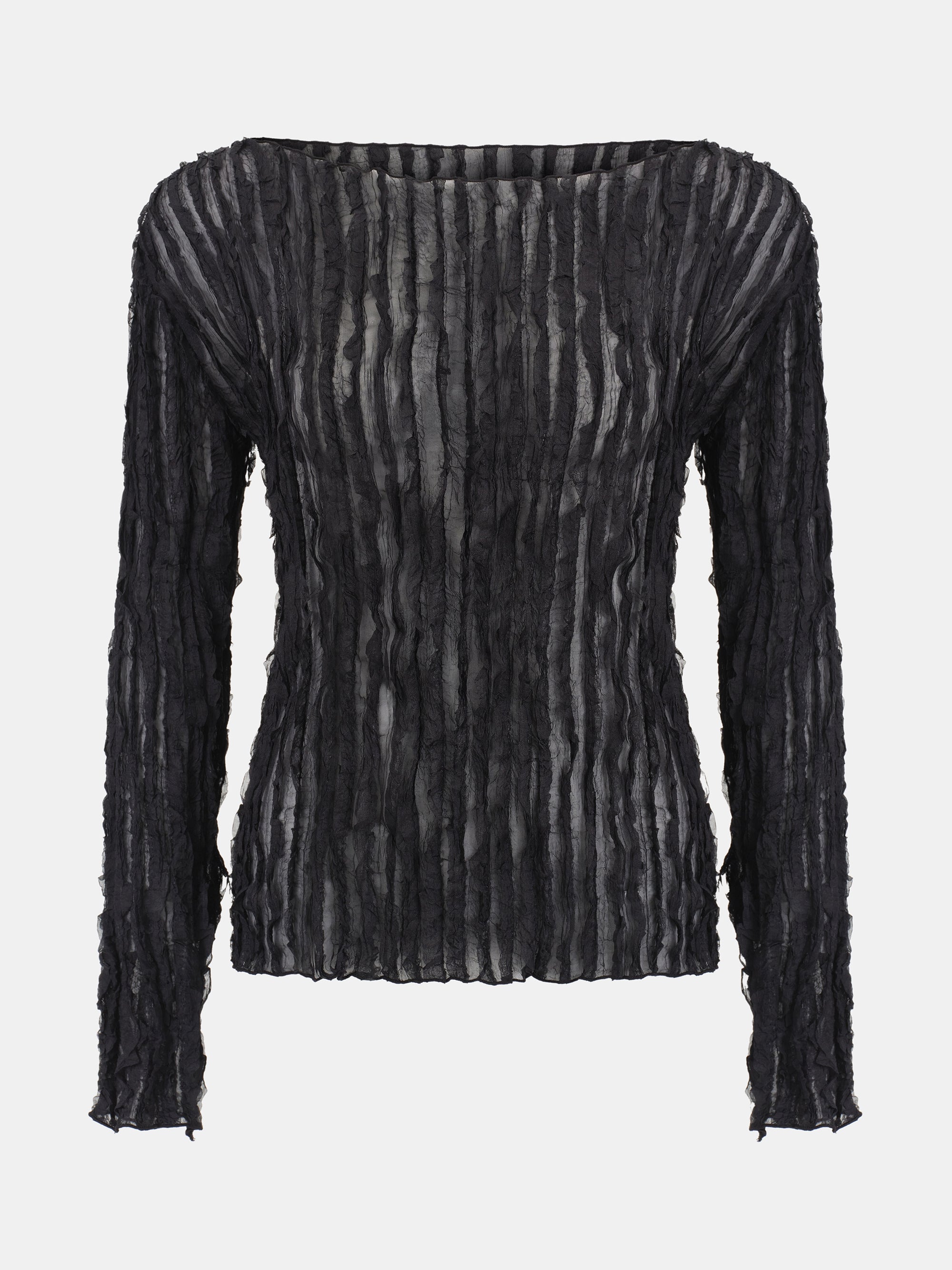 Ripple Voile Blouse, Black