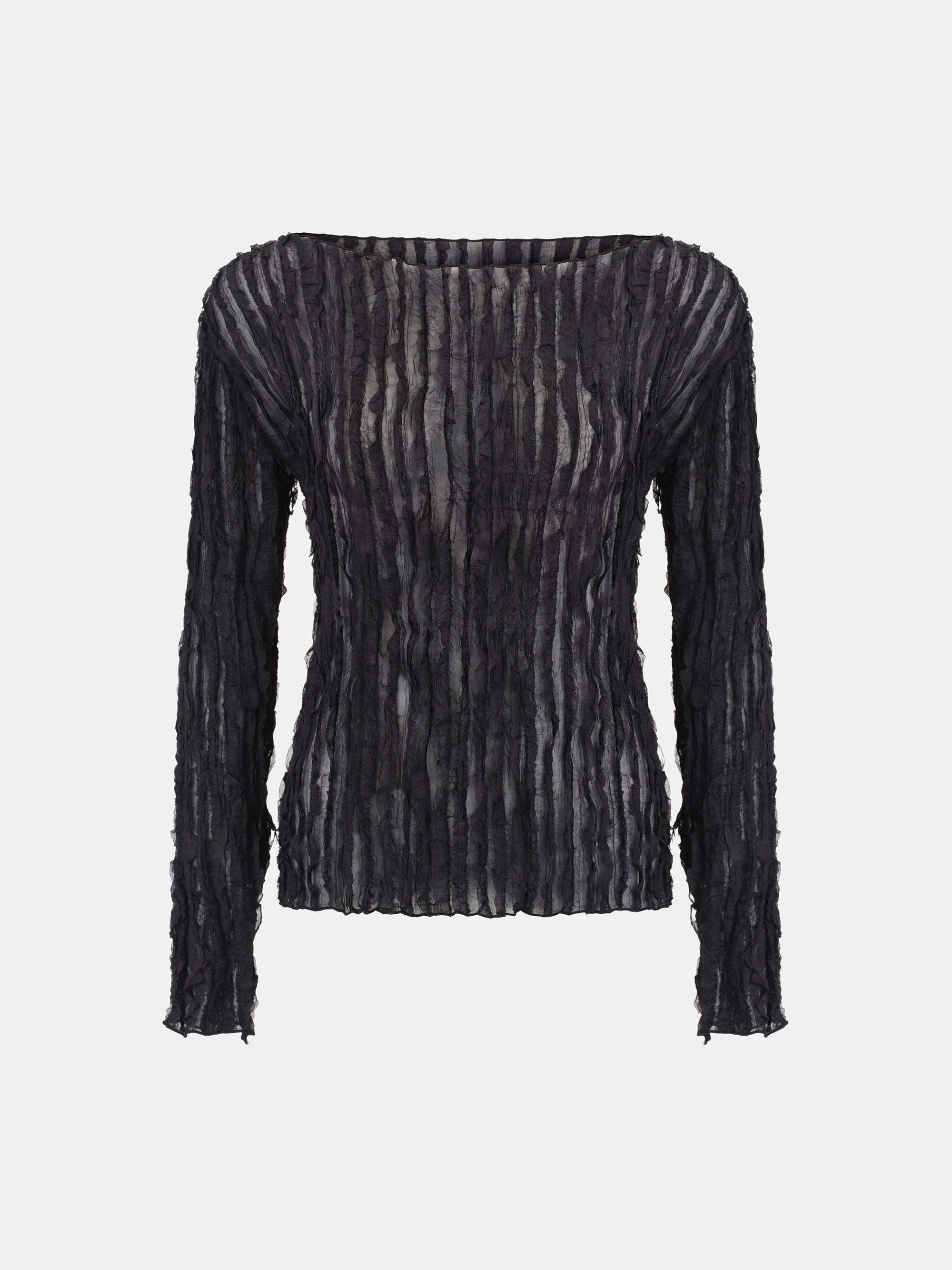 Ripple Voile Blouse, Black