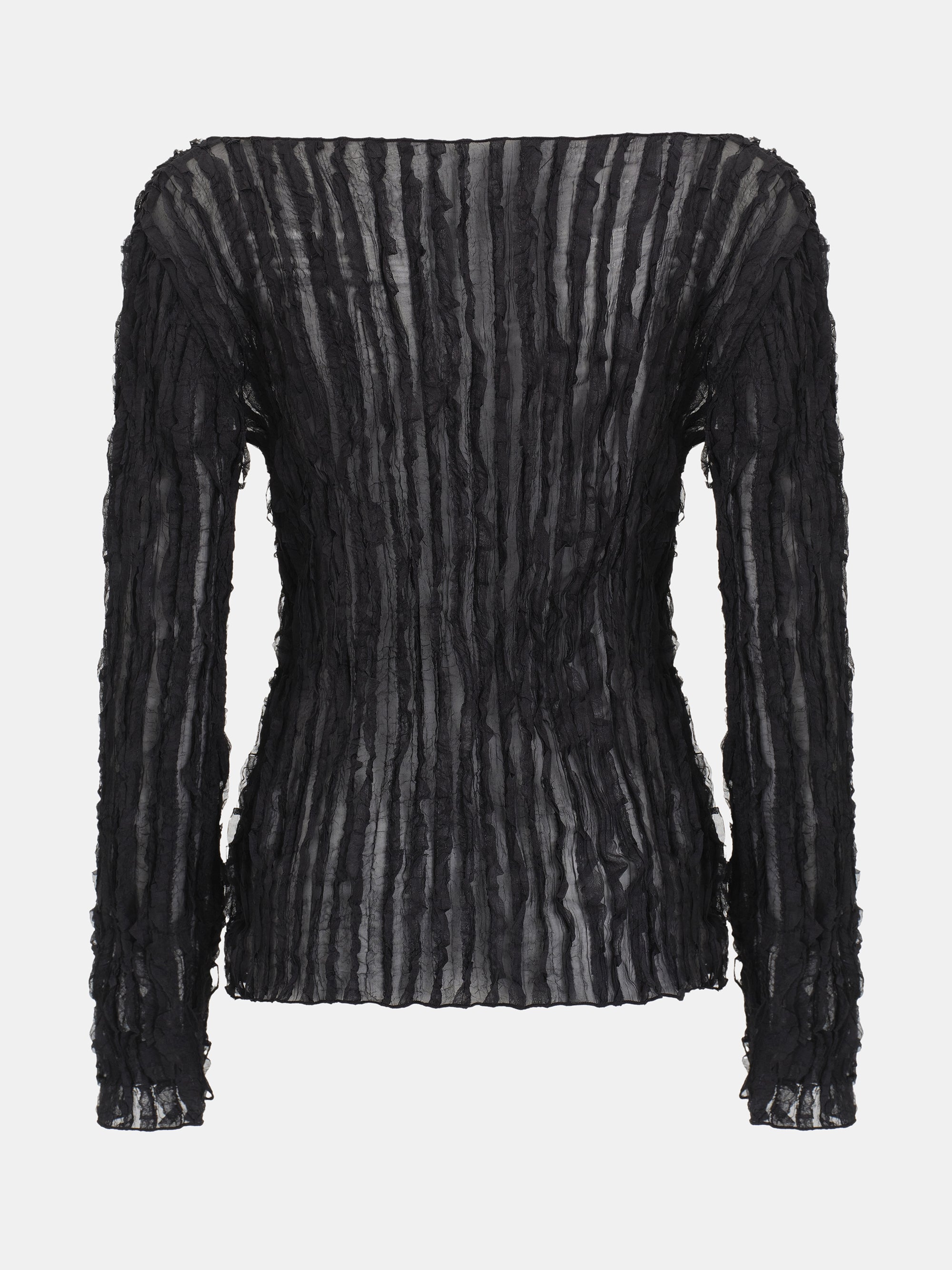 Ripple Voile Blouse, Black