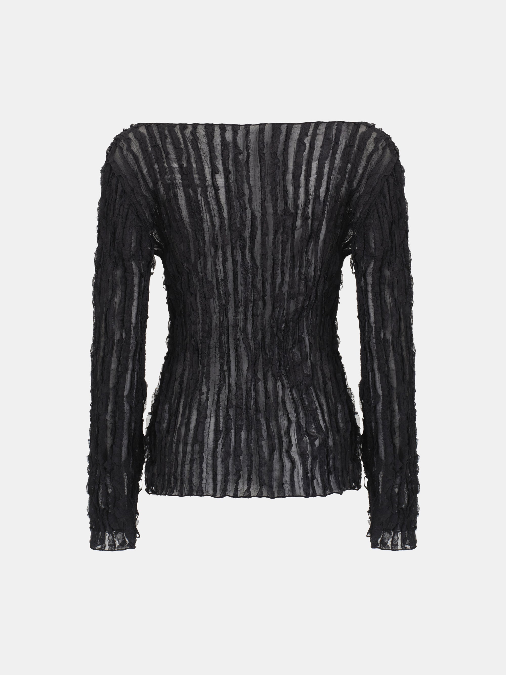 Ripple Voile Blouse, Black