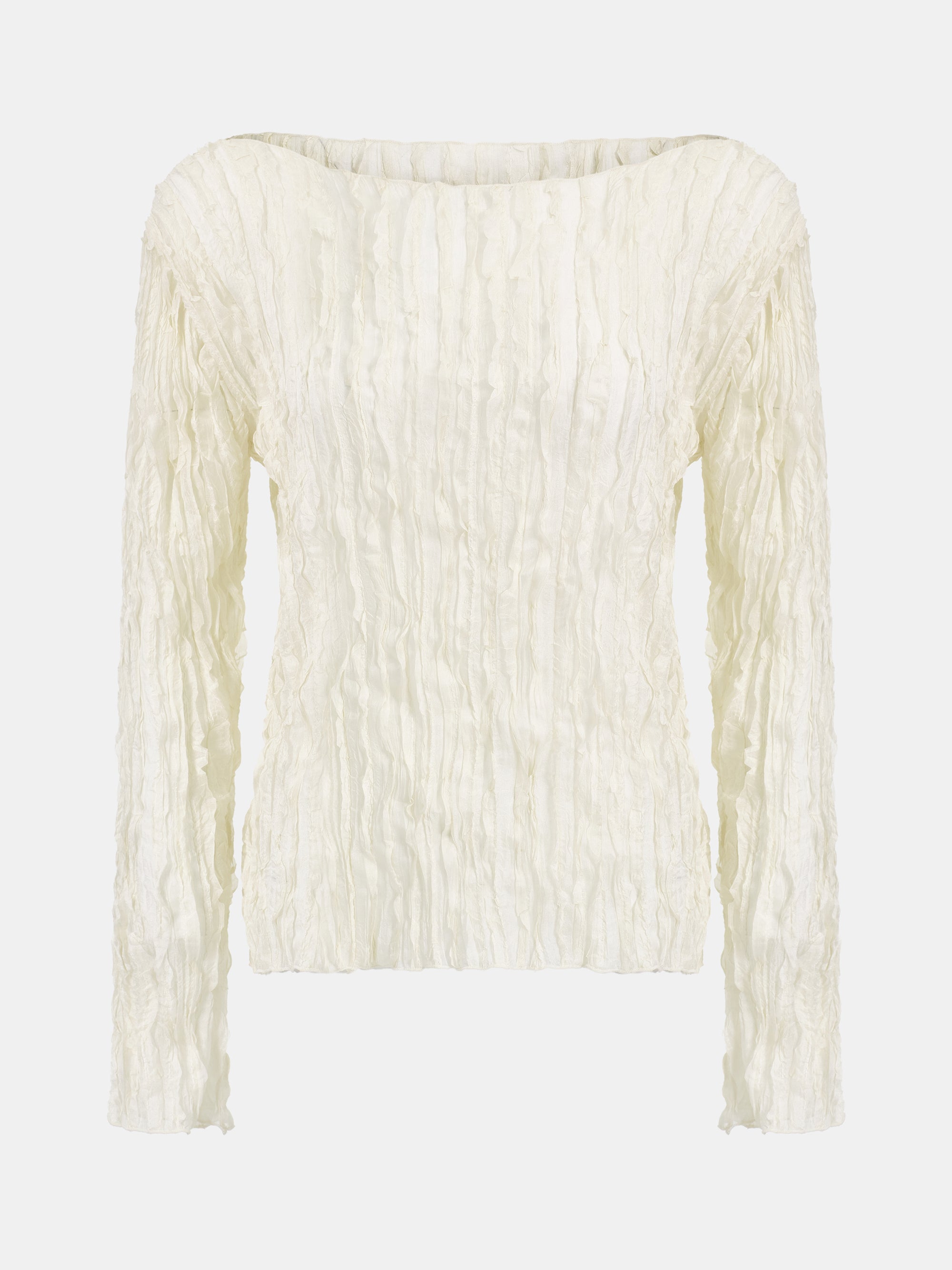 Ripple Voile Blouse, Cream