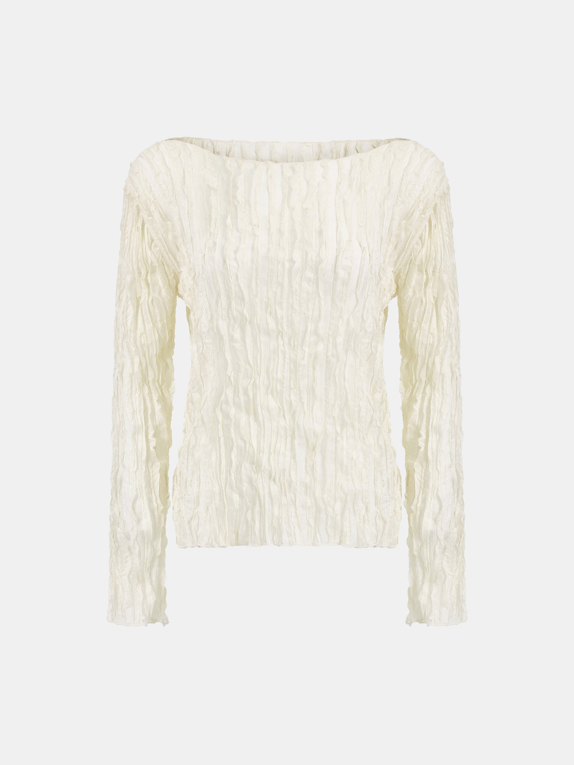 Ripple Voile Blouse, Cream