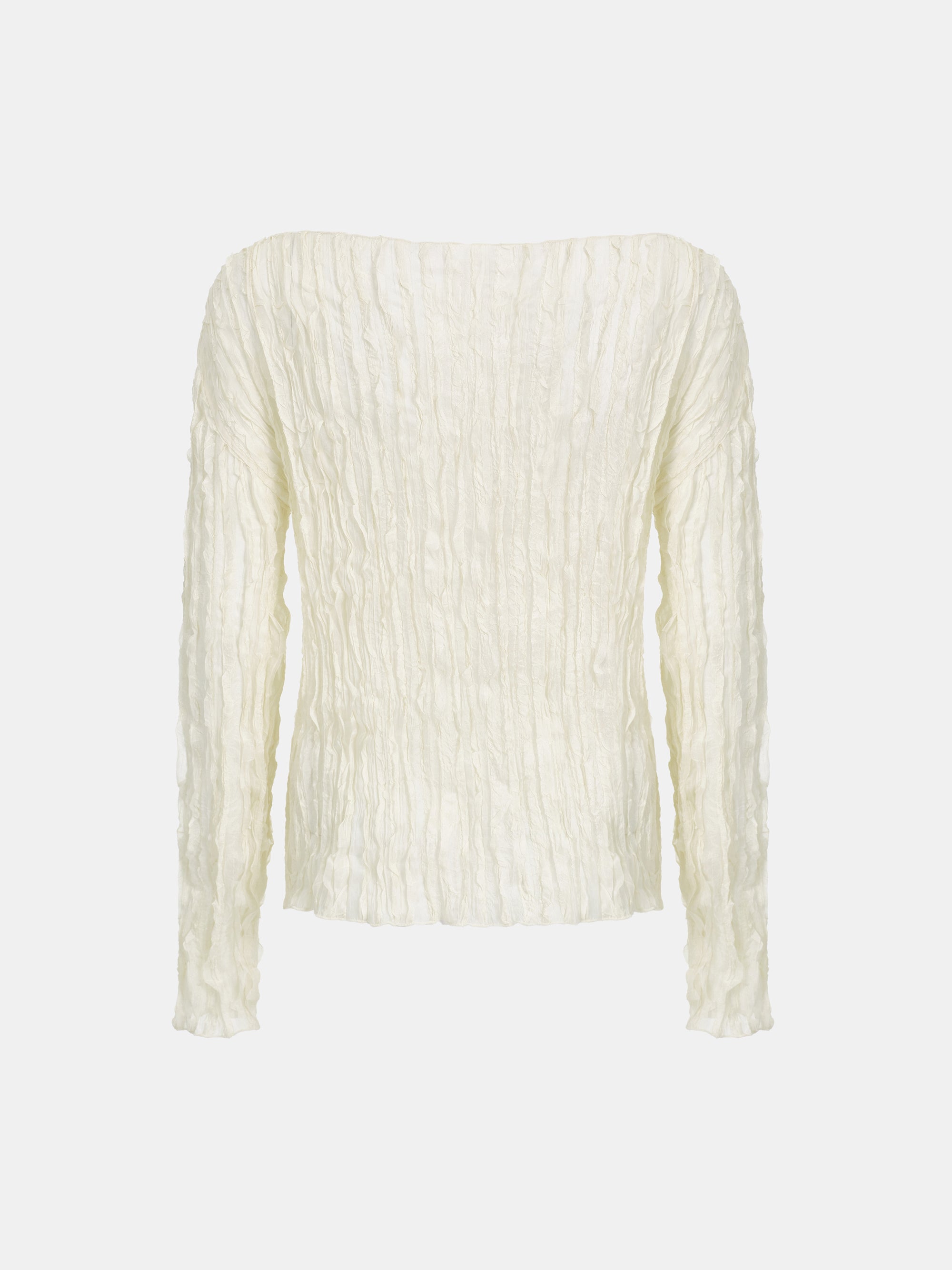Ripple Voile Blouse, Cream