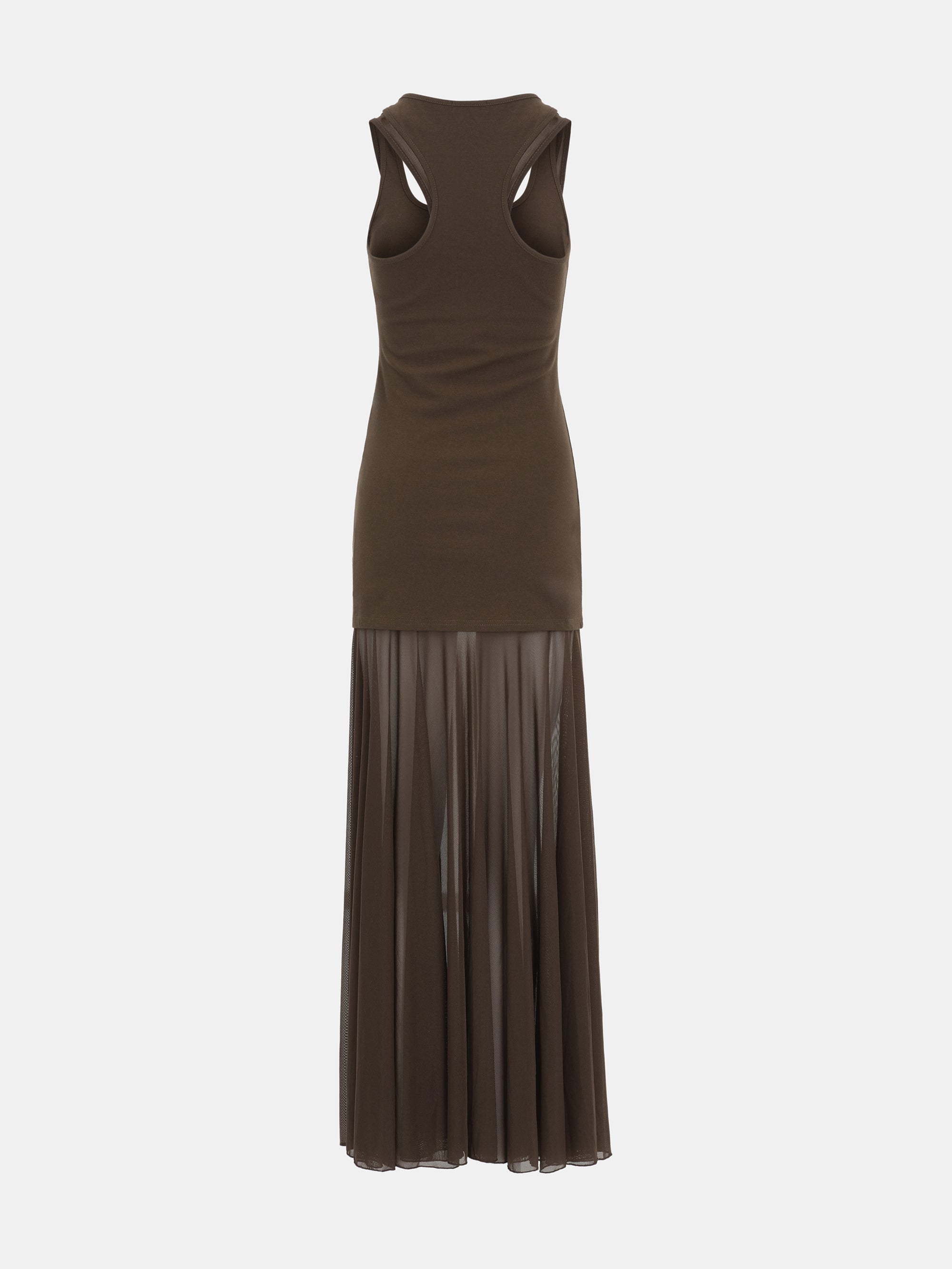 Layered Tank Dress, Brown