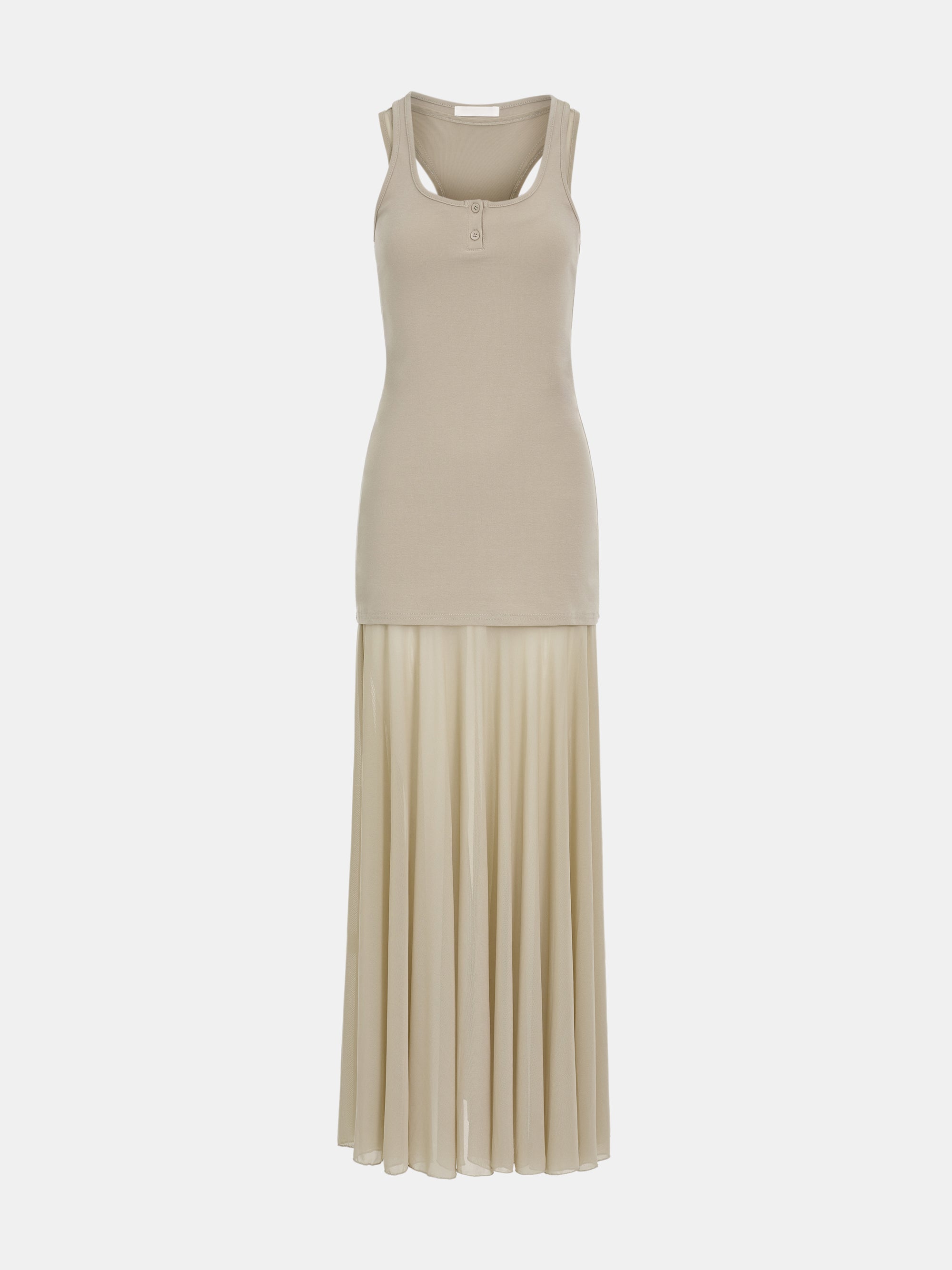 Layered Tank Dress, Beige XS/S Layered Tank Dress, Beige XS/S