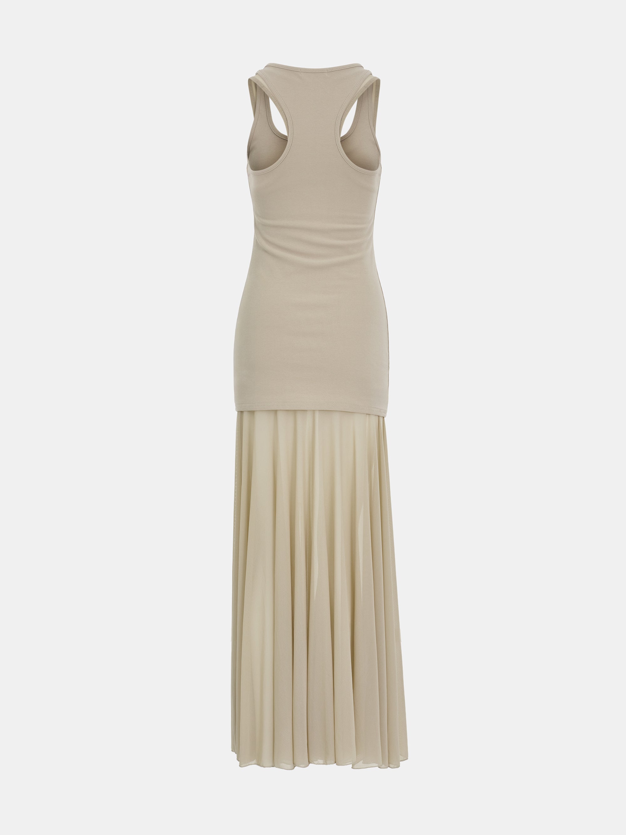 Layered Tank Dress, Beige