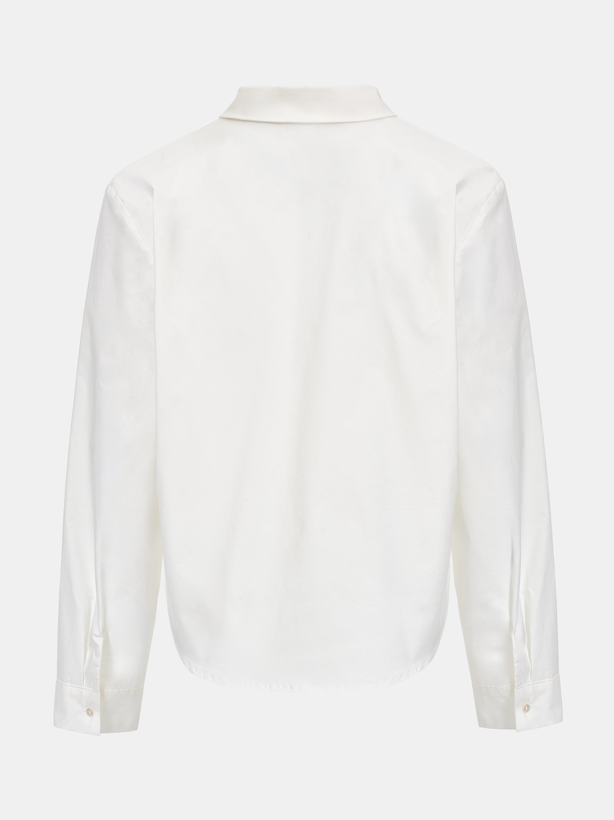 Half-Zip Poplin Shirt, White