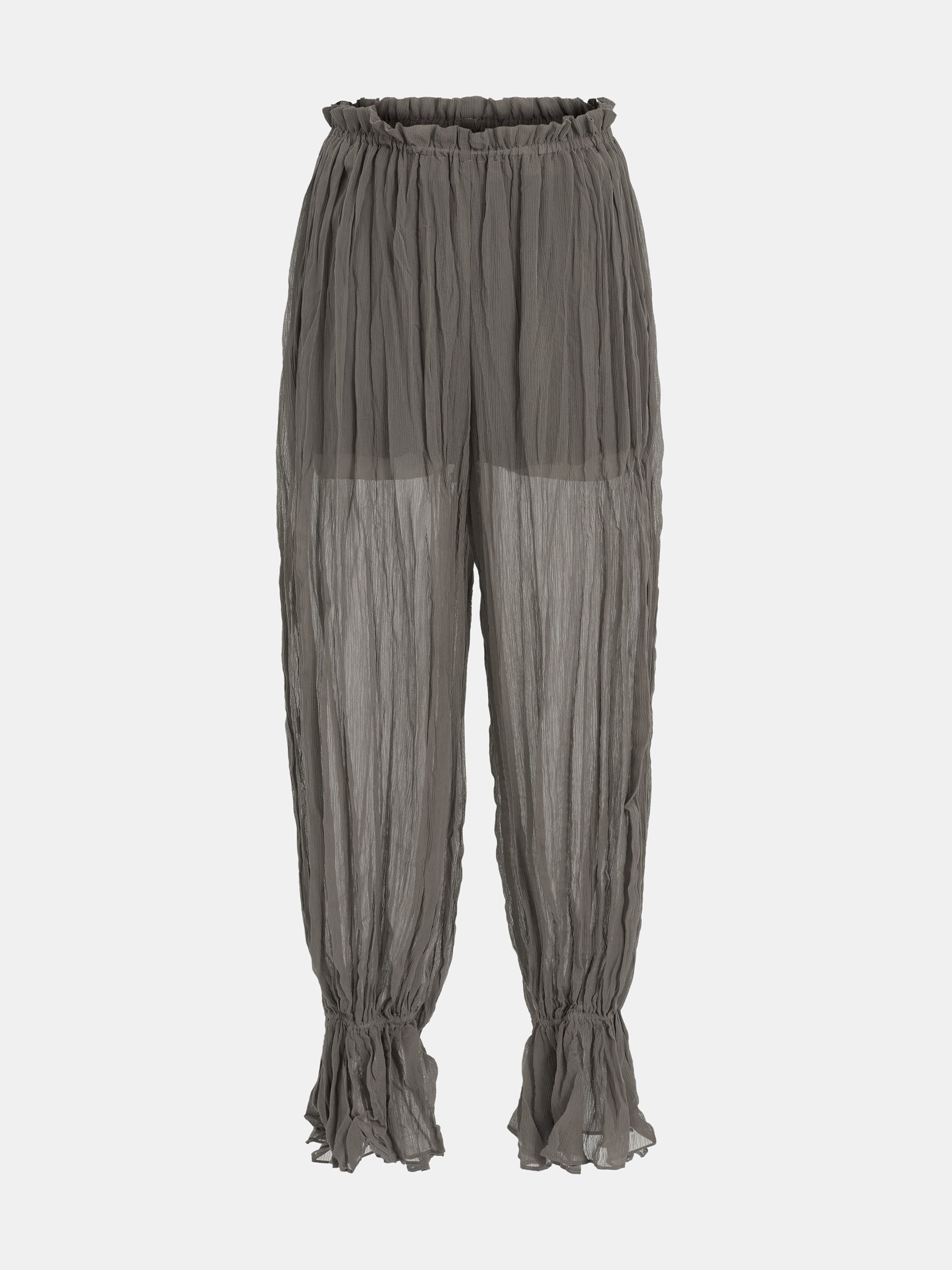Crinkled Harem Pants, Charcoal