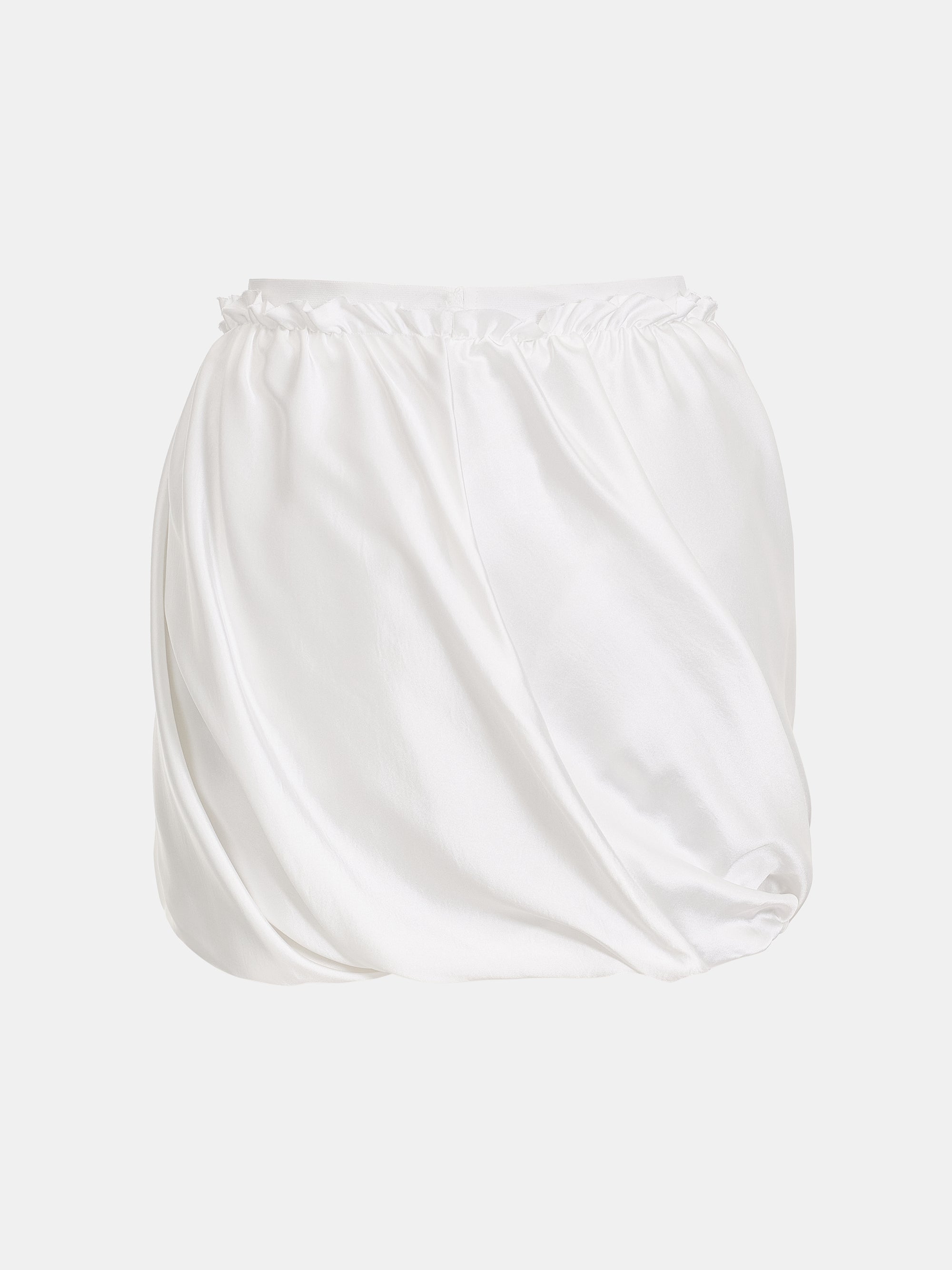 Ruched Puffball Shorts, Ivory