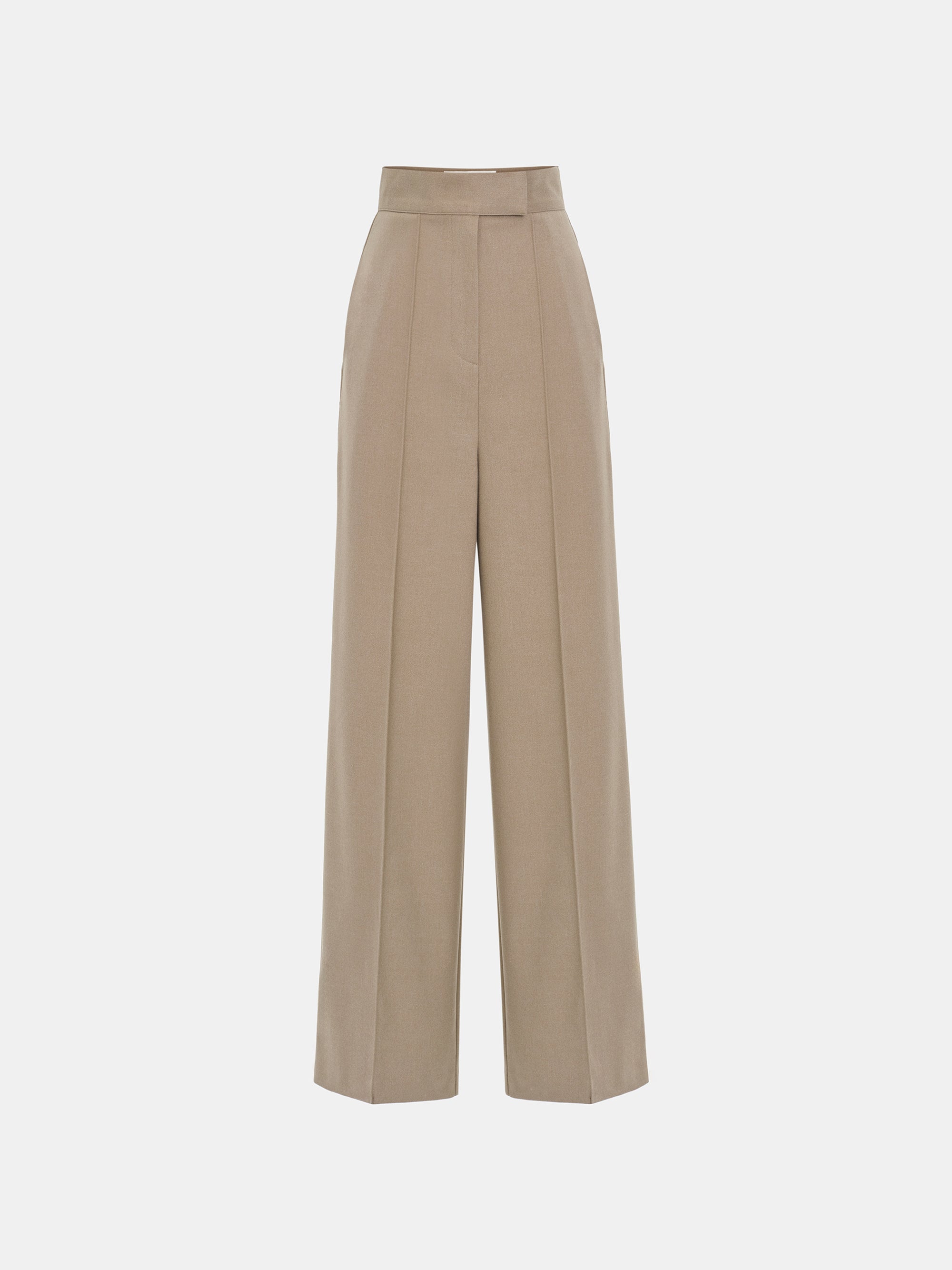 Selvan High Waist Creased Trousers, Mocha